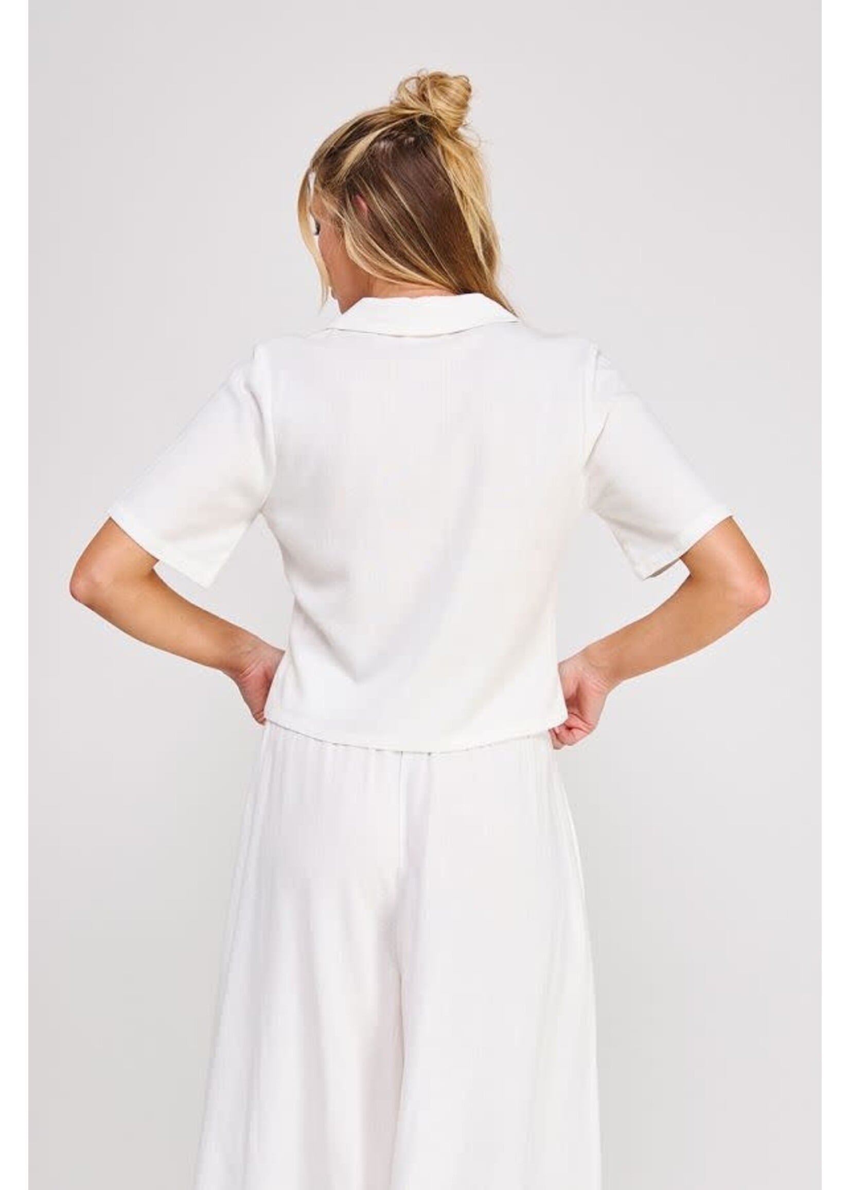 Allie Rose AR Soft Linen Collared Top