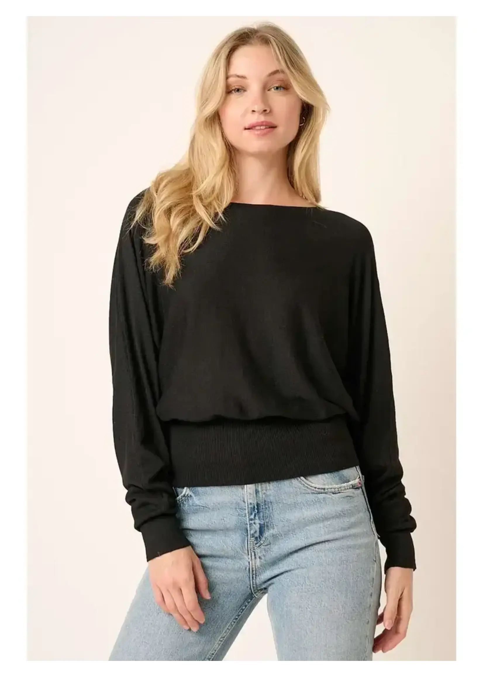 mittoshop M Boatneck Dolman Sleeve Sweater Top