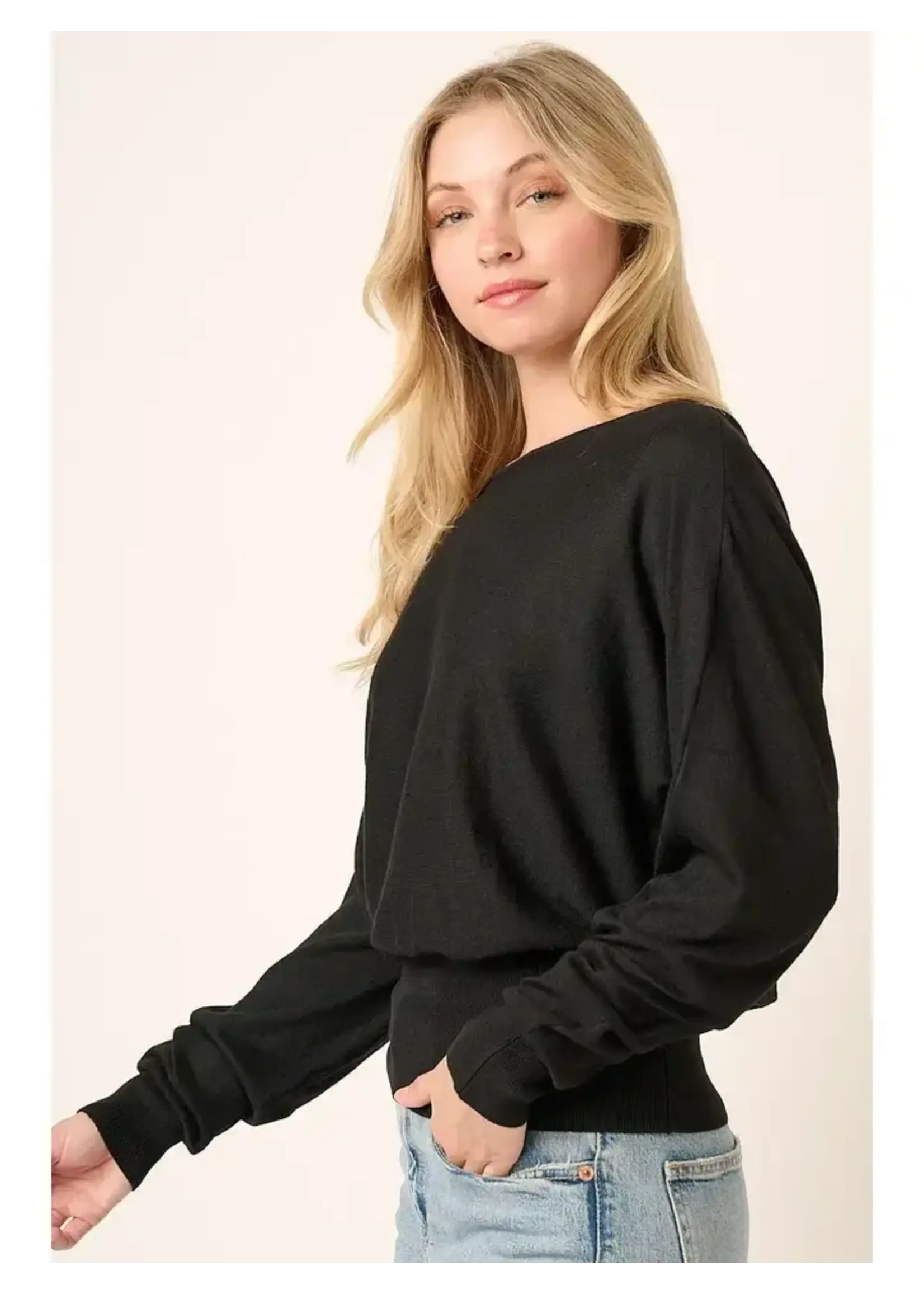 mittoshop M Boatneck Dolman Sleeve Sweater Top