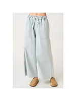 mittoshop M Striped Drawstring Elastic Waist Wide Leg Pants