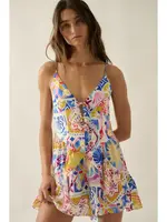 Promesa Tropical Floral Cami Romper