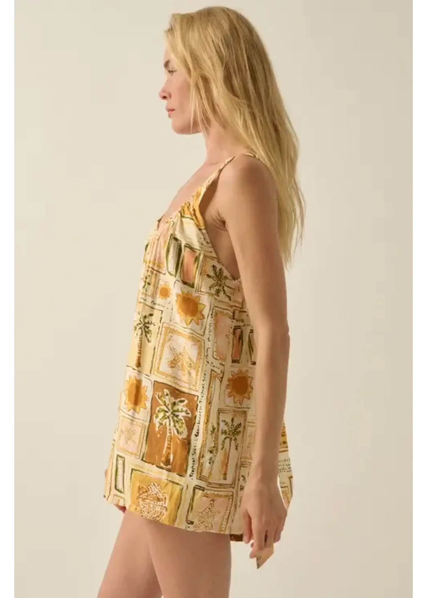 Promesa P Tropical Print Scoop Neck  Romper