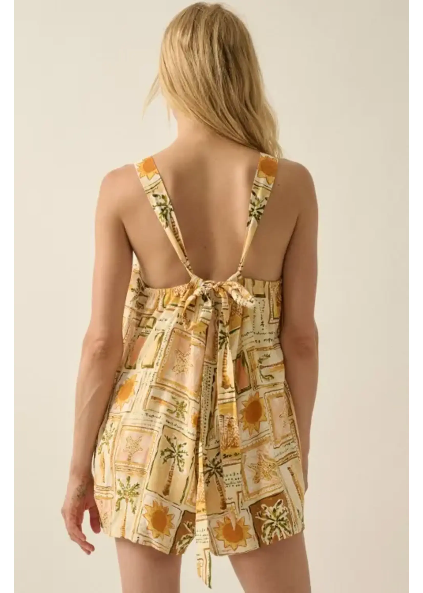 Promesa P Tropical Print Scoop Neck  Romper