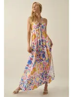 Promesa Tropical Print Woven  Halter Maxi