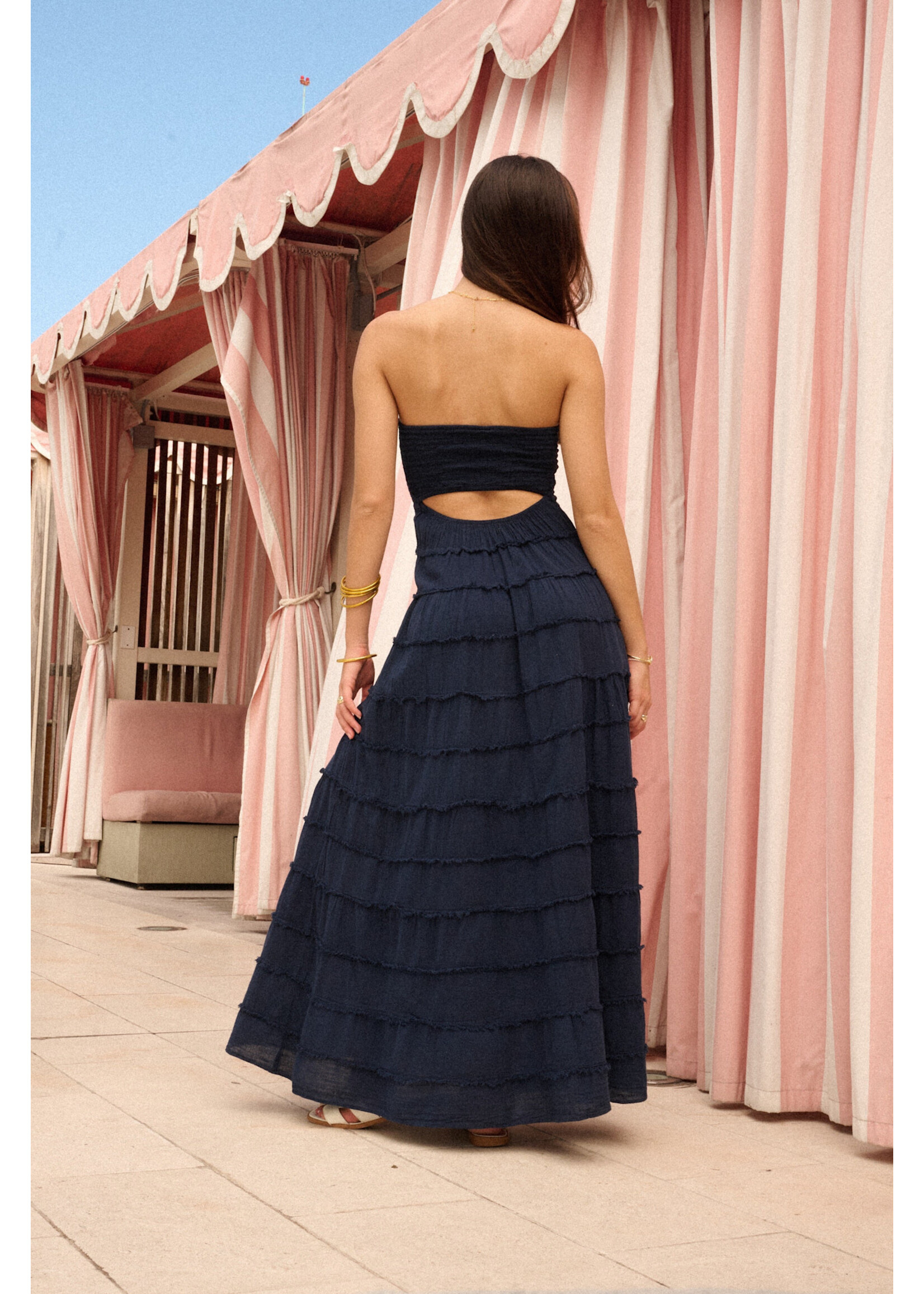 Blanco By Nature BBN Navy Frayed Dress
