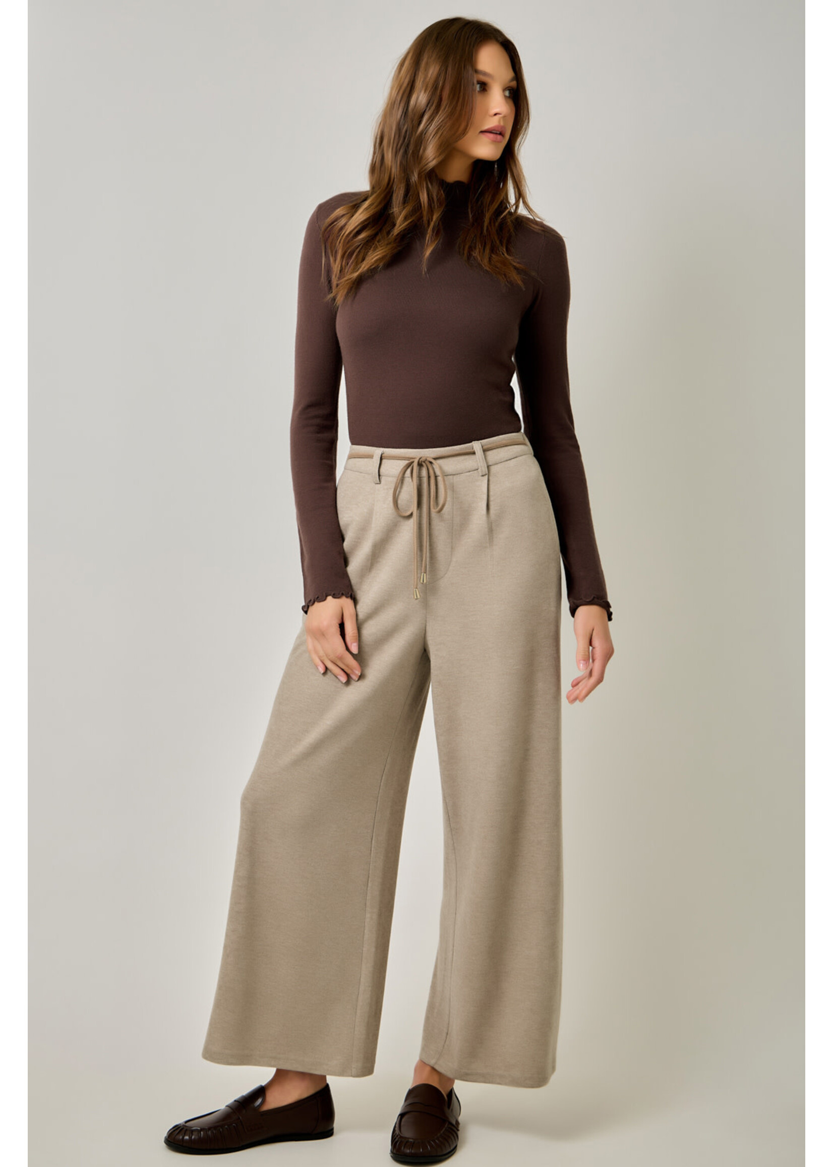 Mystree Myst Suede Accent Wide Leg Pant