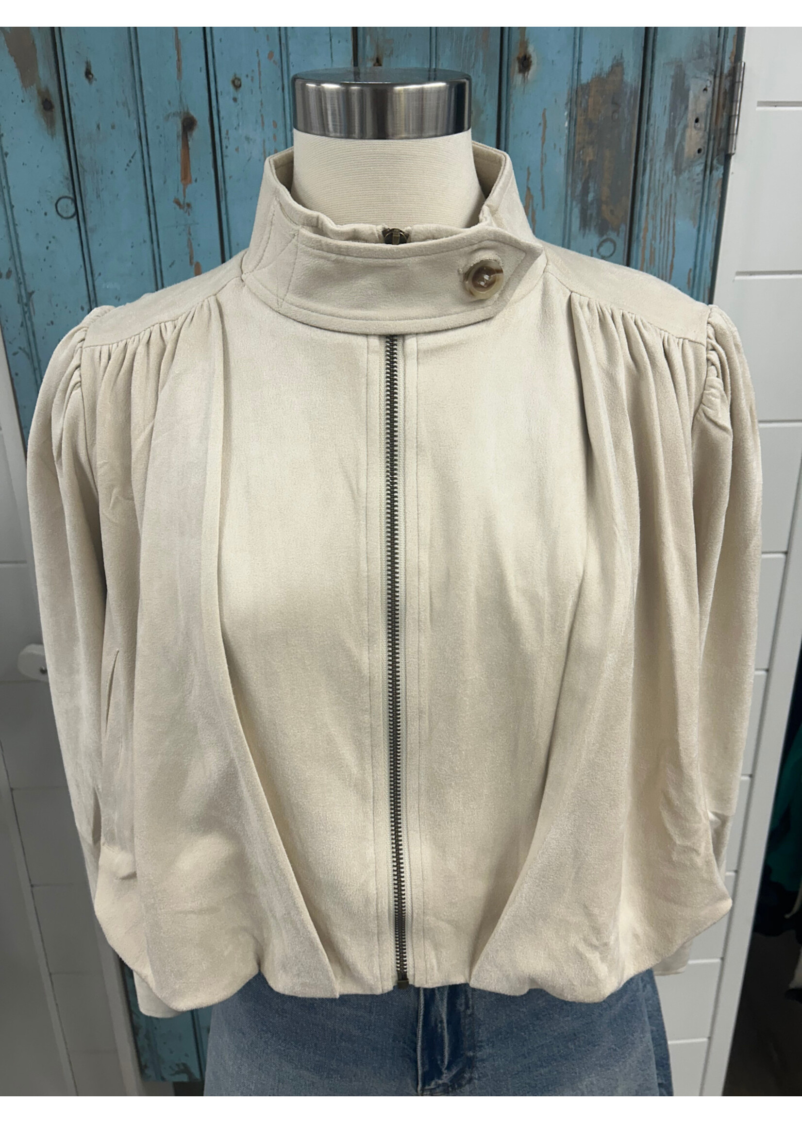 Mystree Myst Gathered Blouson Jacket