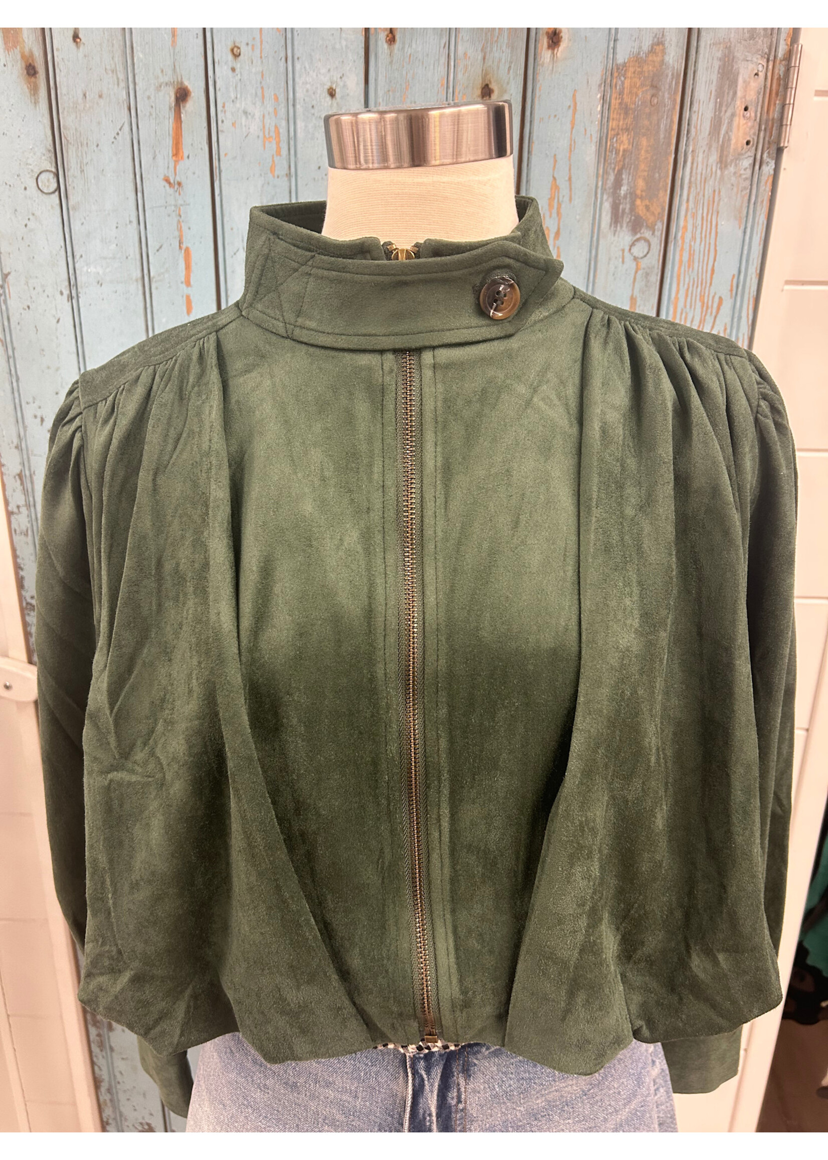 Mystree Myst Gathered Blouson Jacket