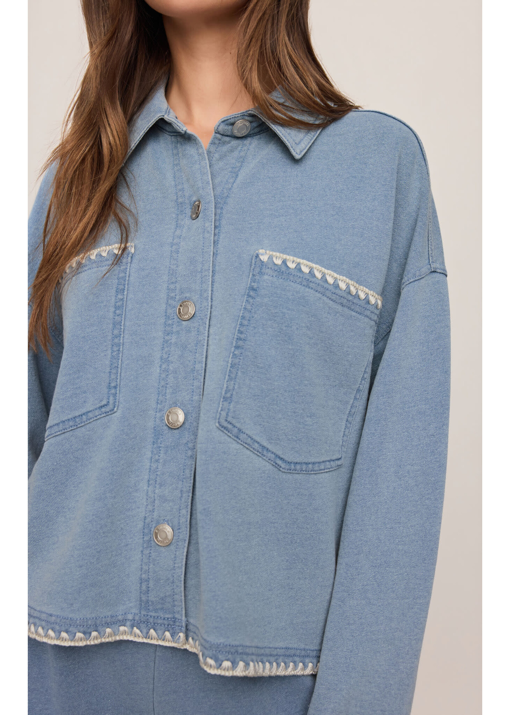 Z Supply ZS All Day Crop Whipstitch Jacket