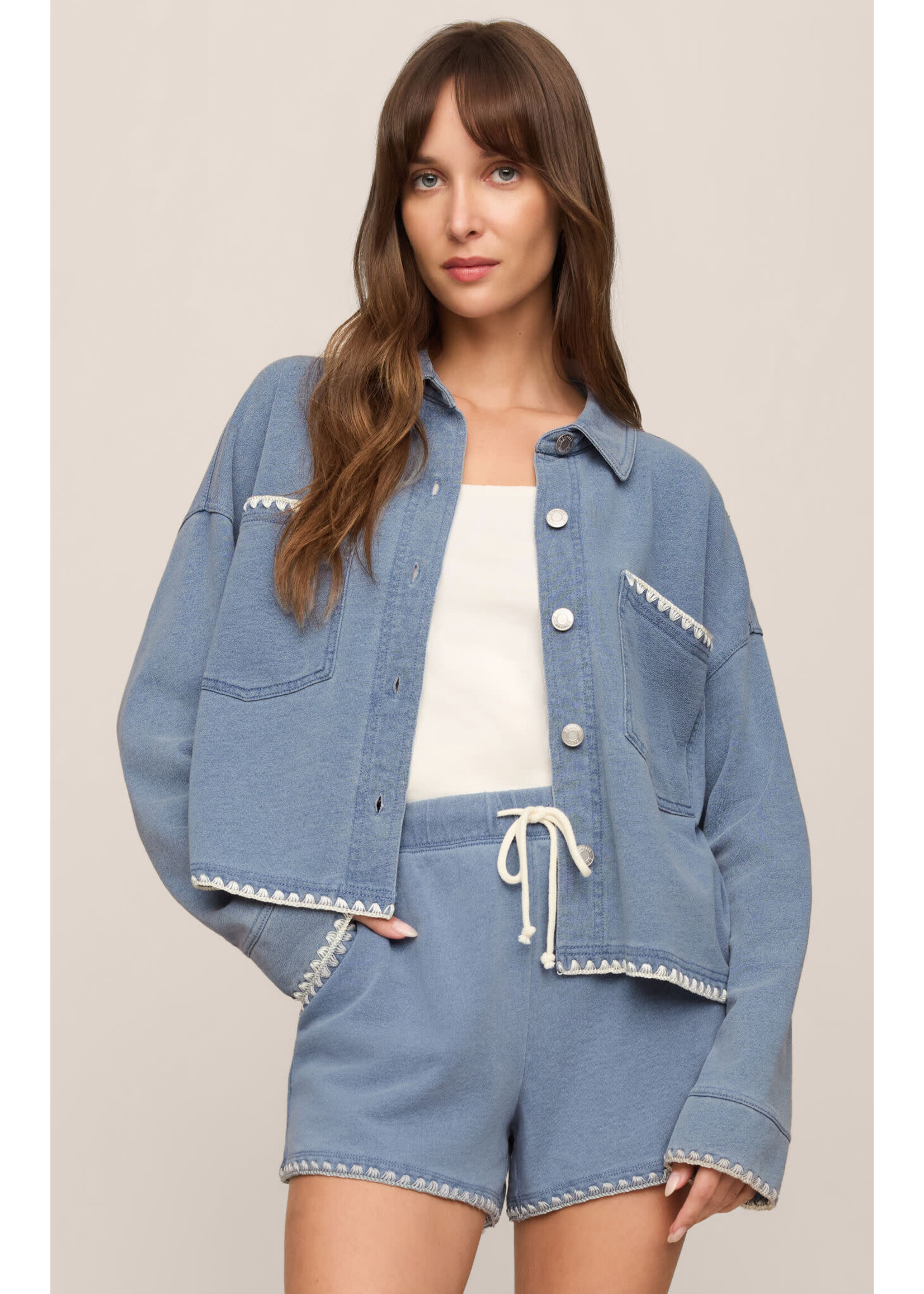 Z Supply ZS All Day Crop Whipstitch Jacket