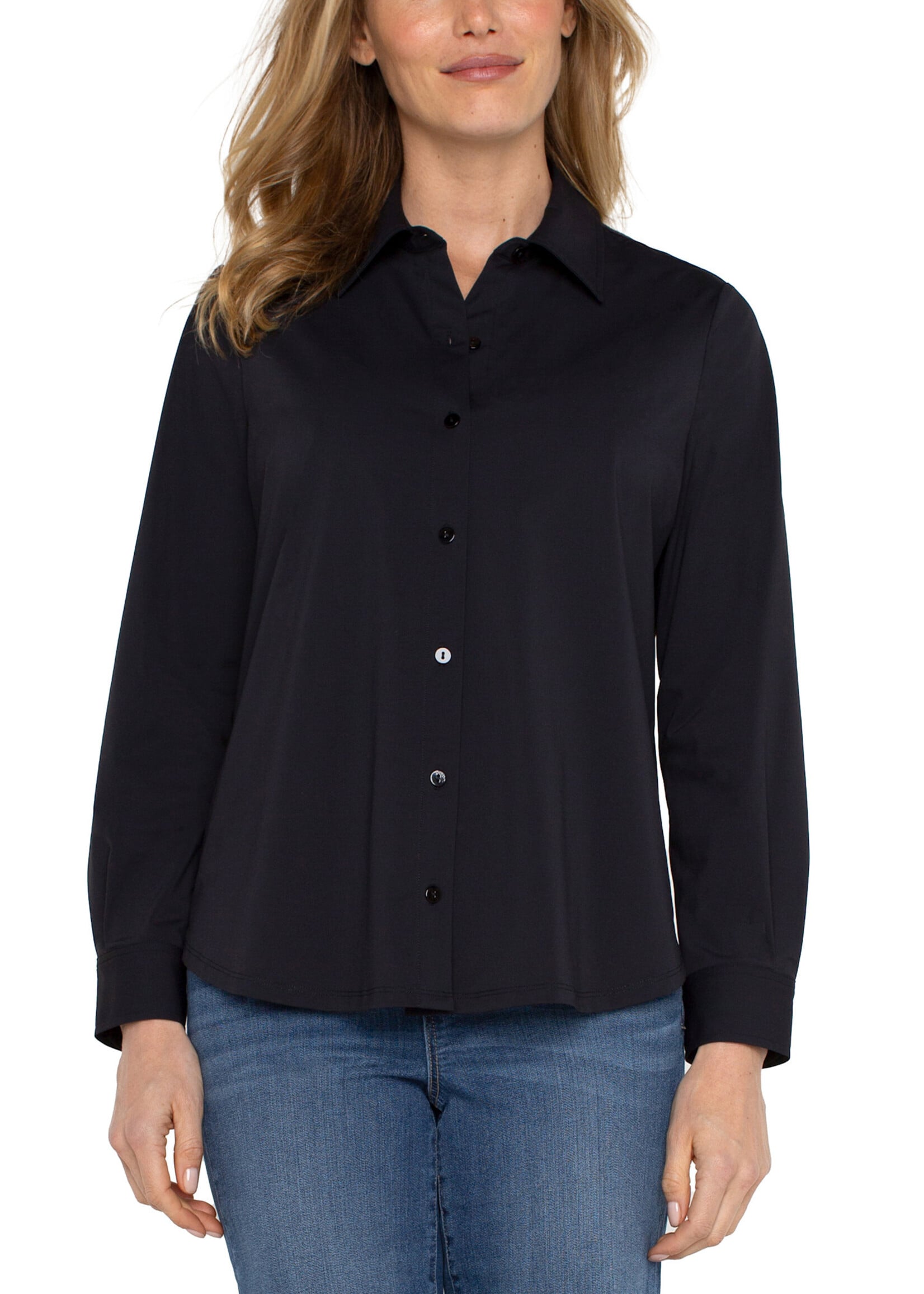 Liverpool LP Long Sleeve Button Down Top