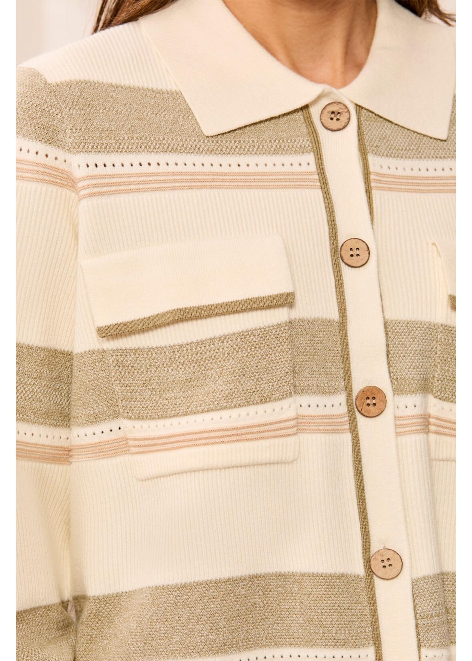 Tribal T Striped Sweater Cardi