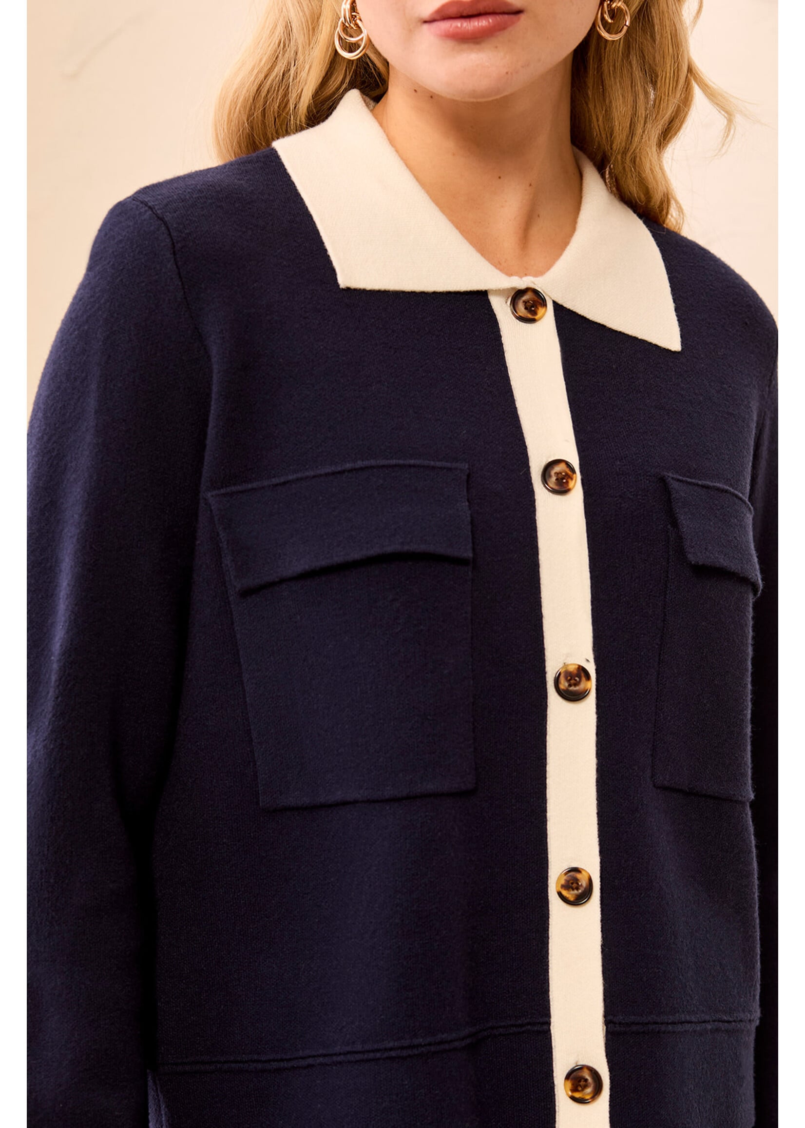 Tribal T Saphire Collared Cardi