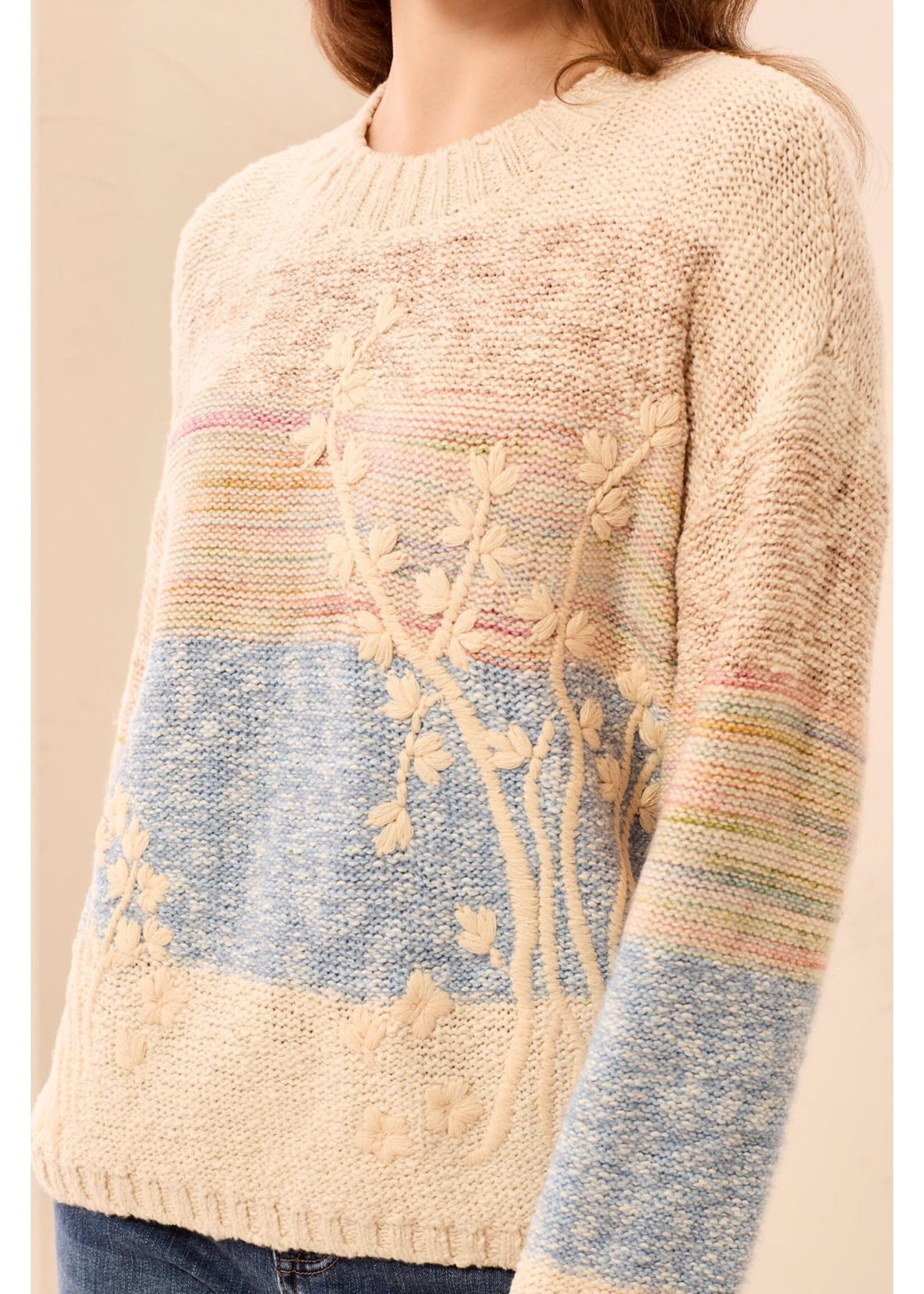 Tribal T Embroidery Sweater
