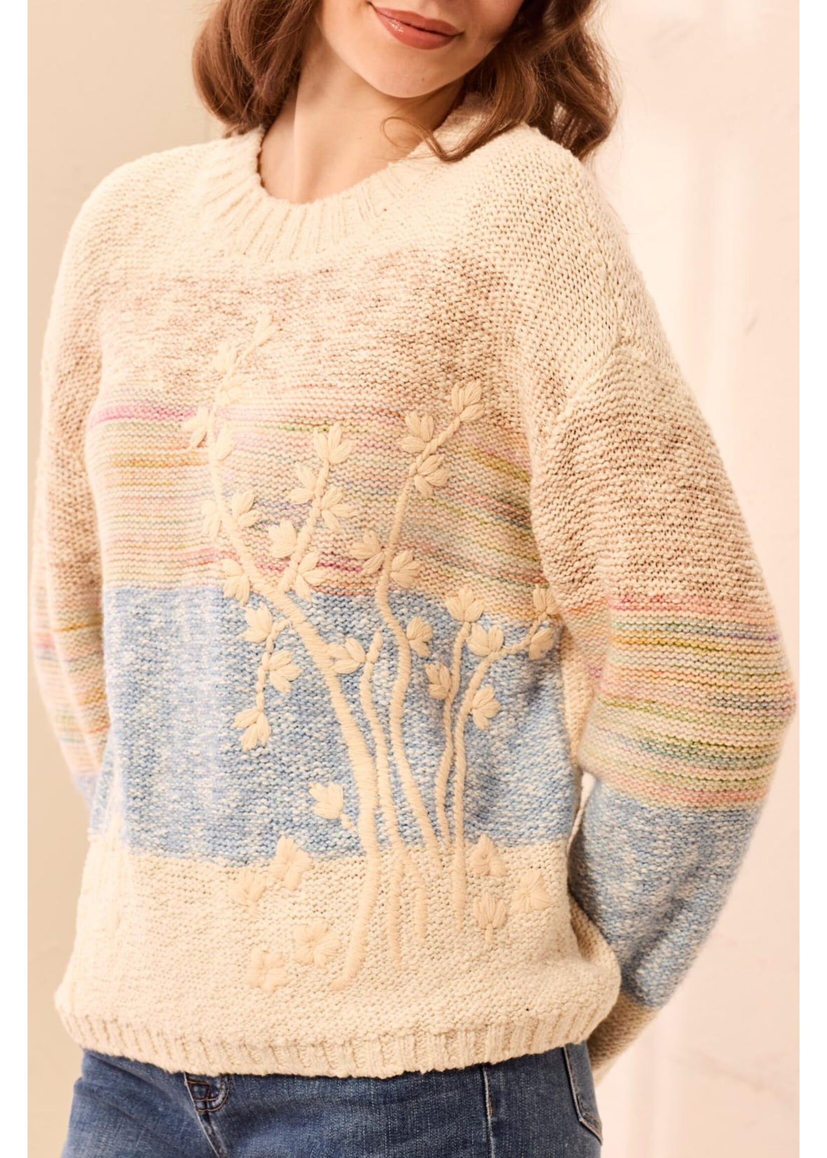 Tribal T Embroidery Sweater