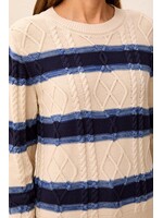 Tribal T Cable Stripe Knit Sweater