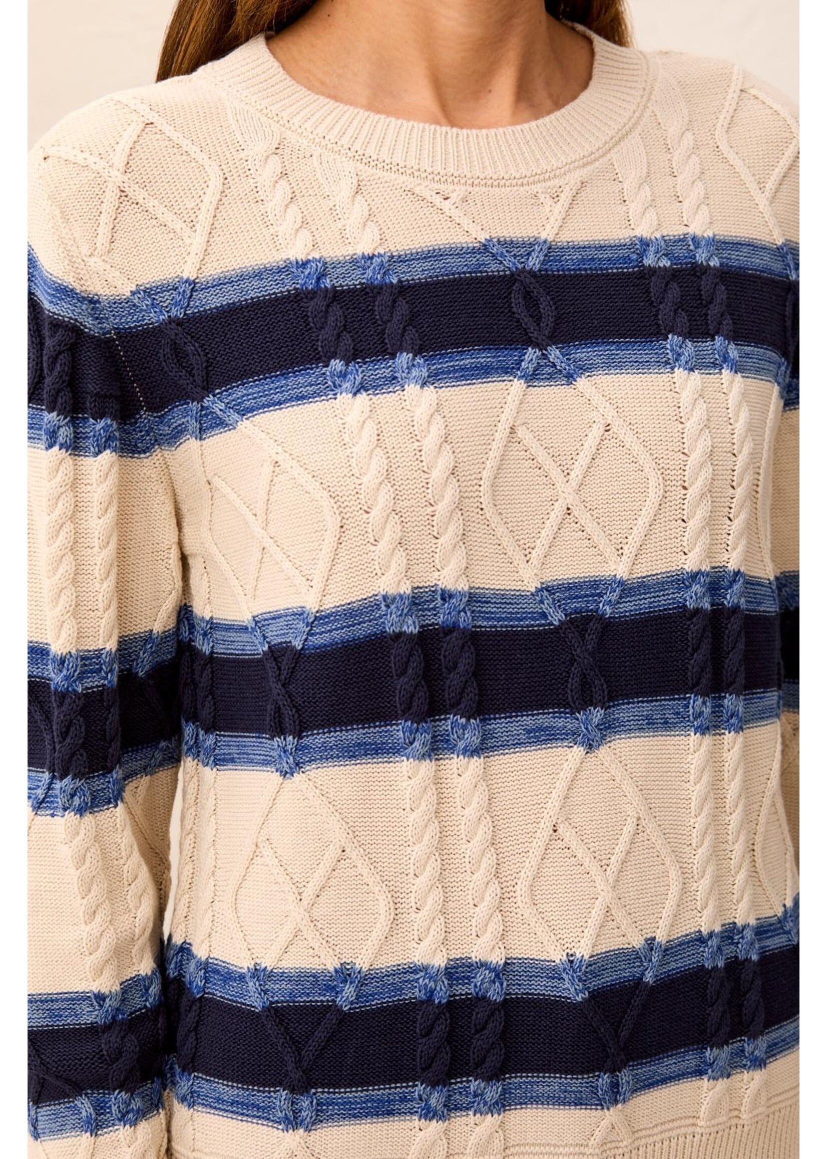 Tribal T Cable Stripe Knit Sweater