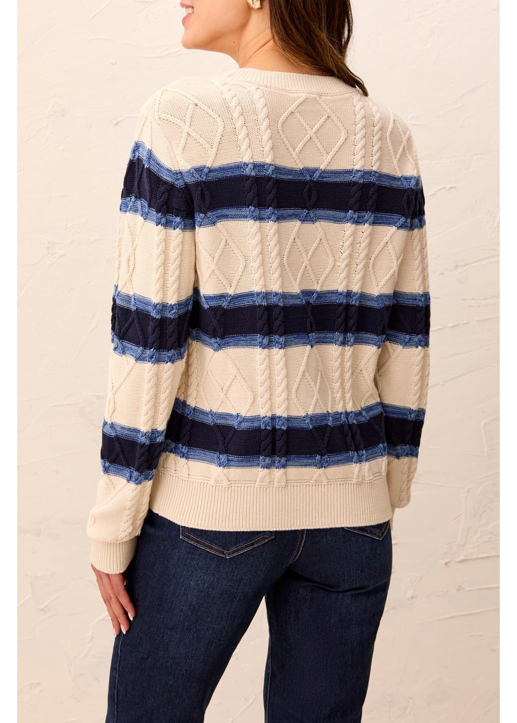 Tribal T Cable Stripe Knit Sweater