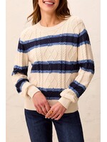 Tribal Cable Stripe Knit Sweater
