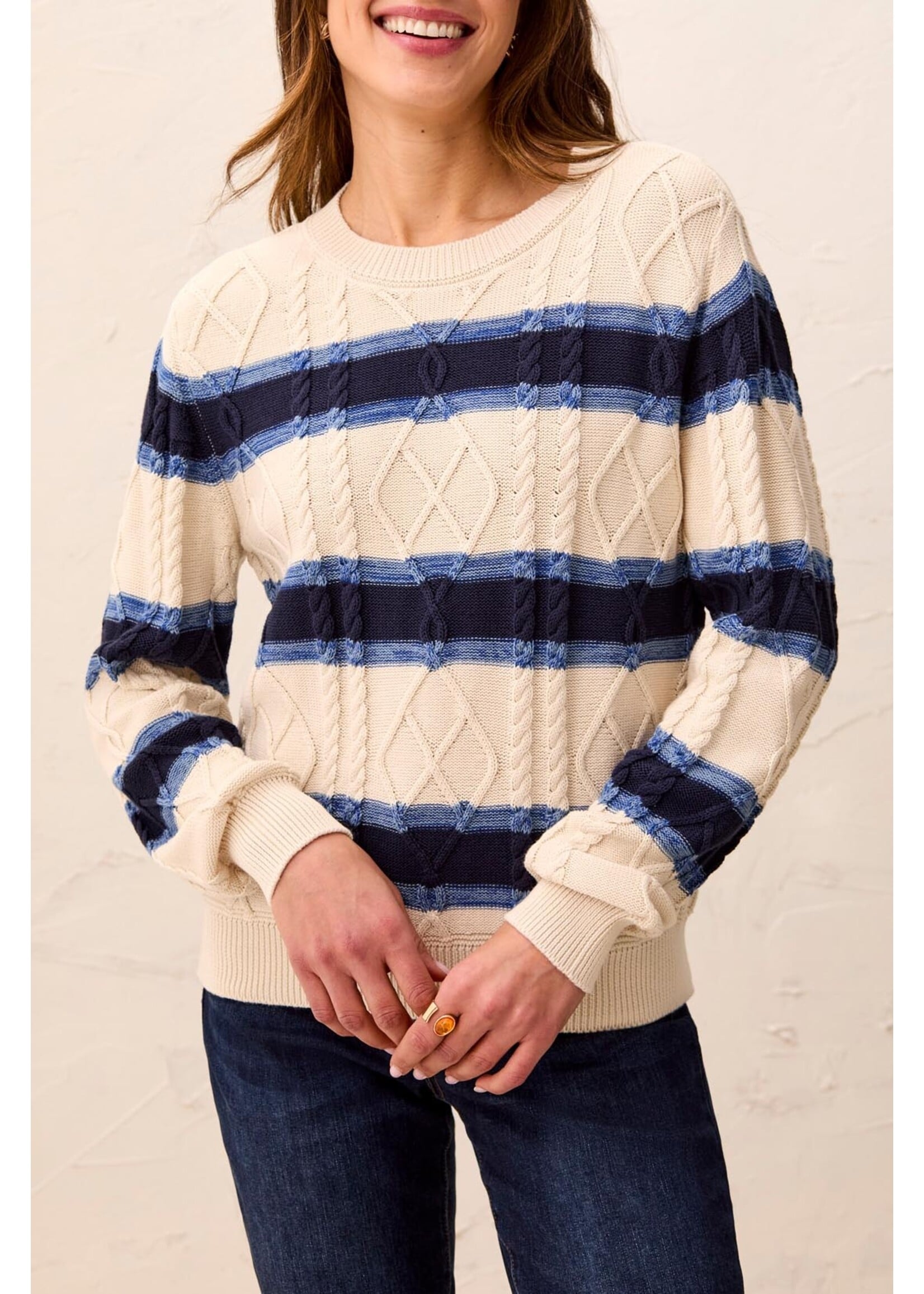 Tribal T Cable Stripe Knit Sweater