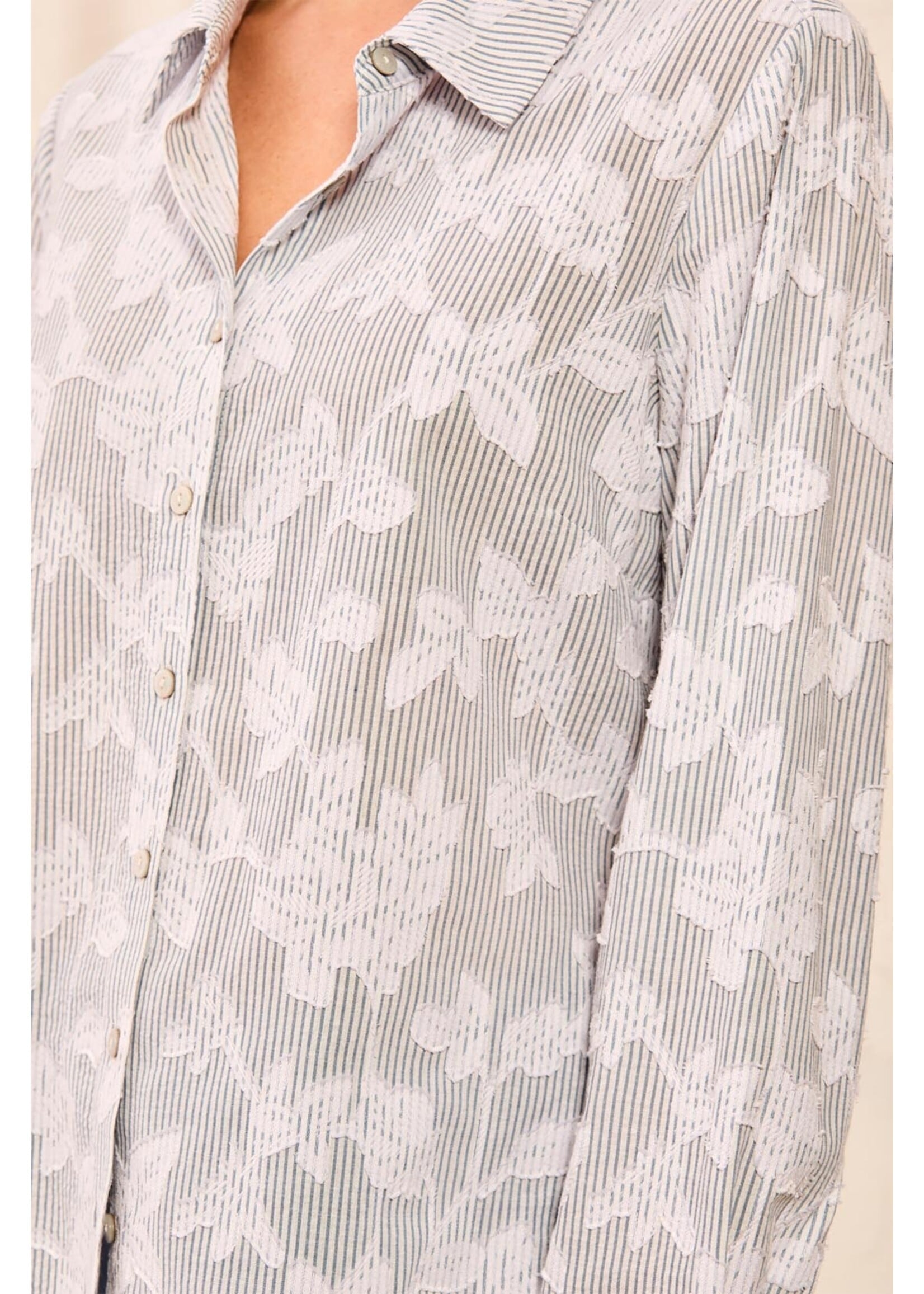 Tribal T Floral Textured Blouse
