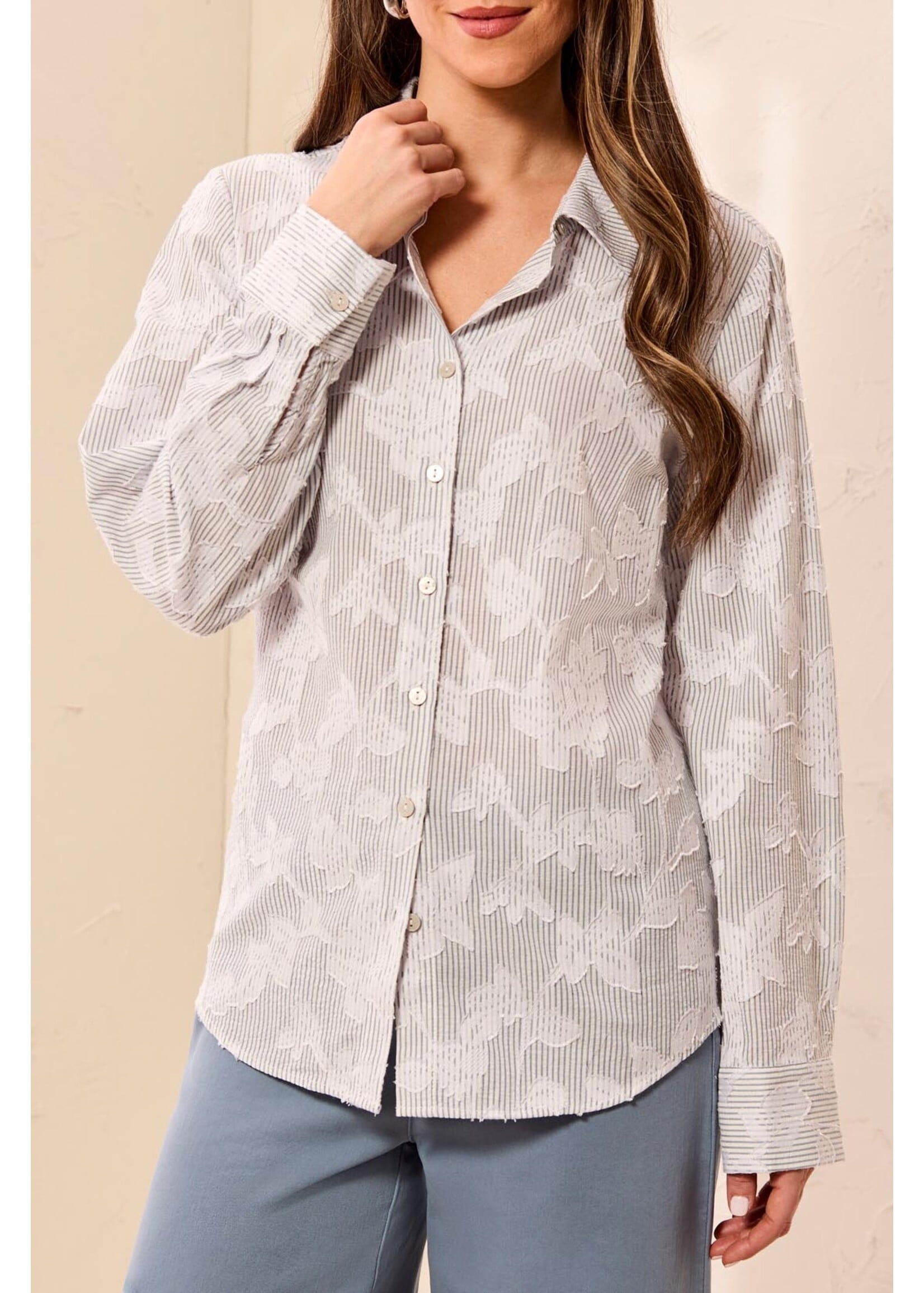 Tribal T Floral Textured Blouse