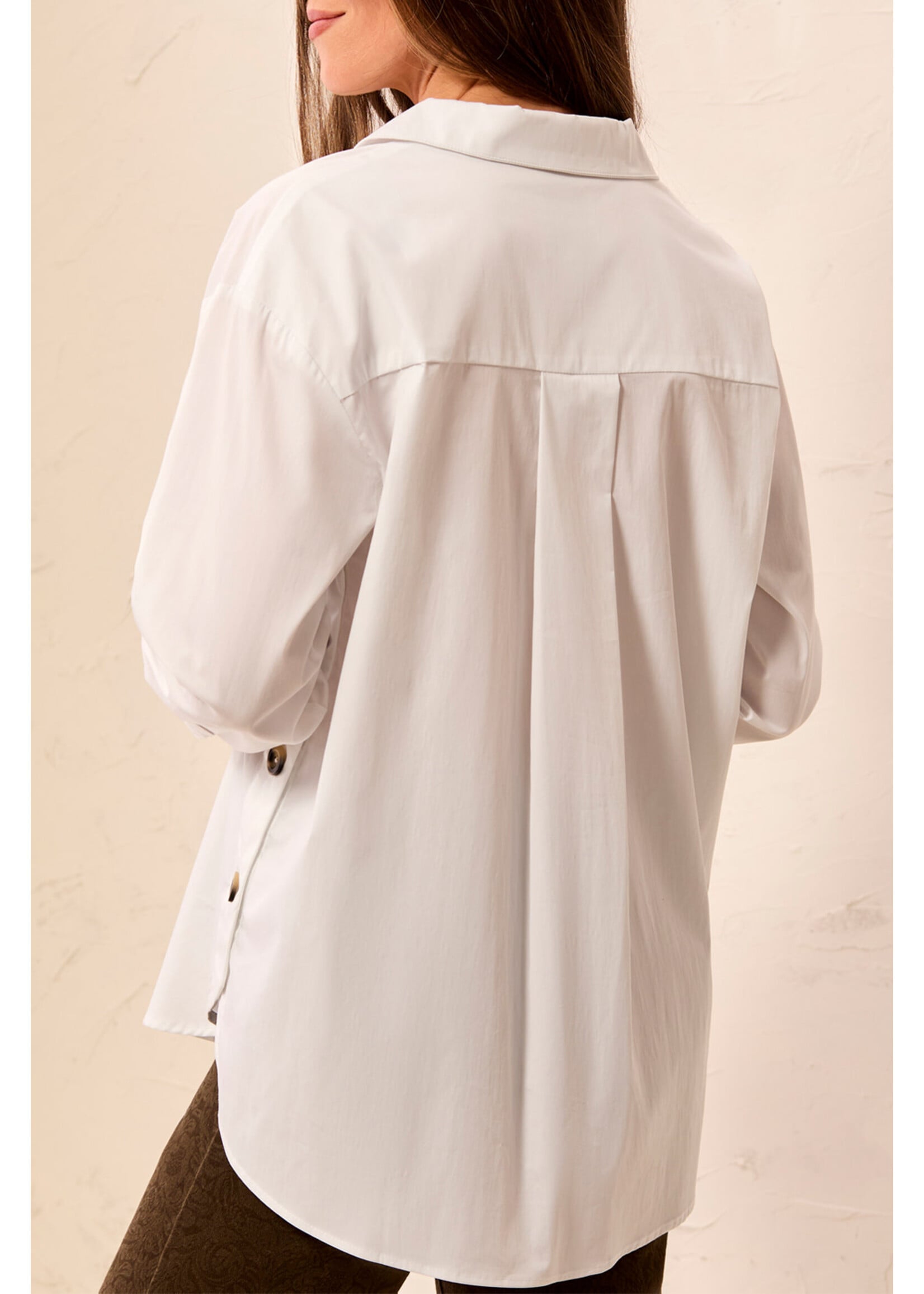 Tribal T Poplin Side Button Top