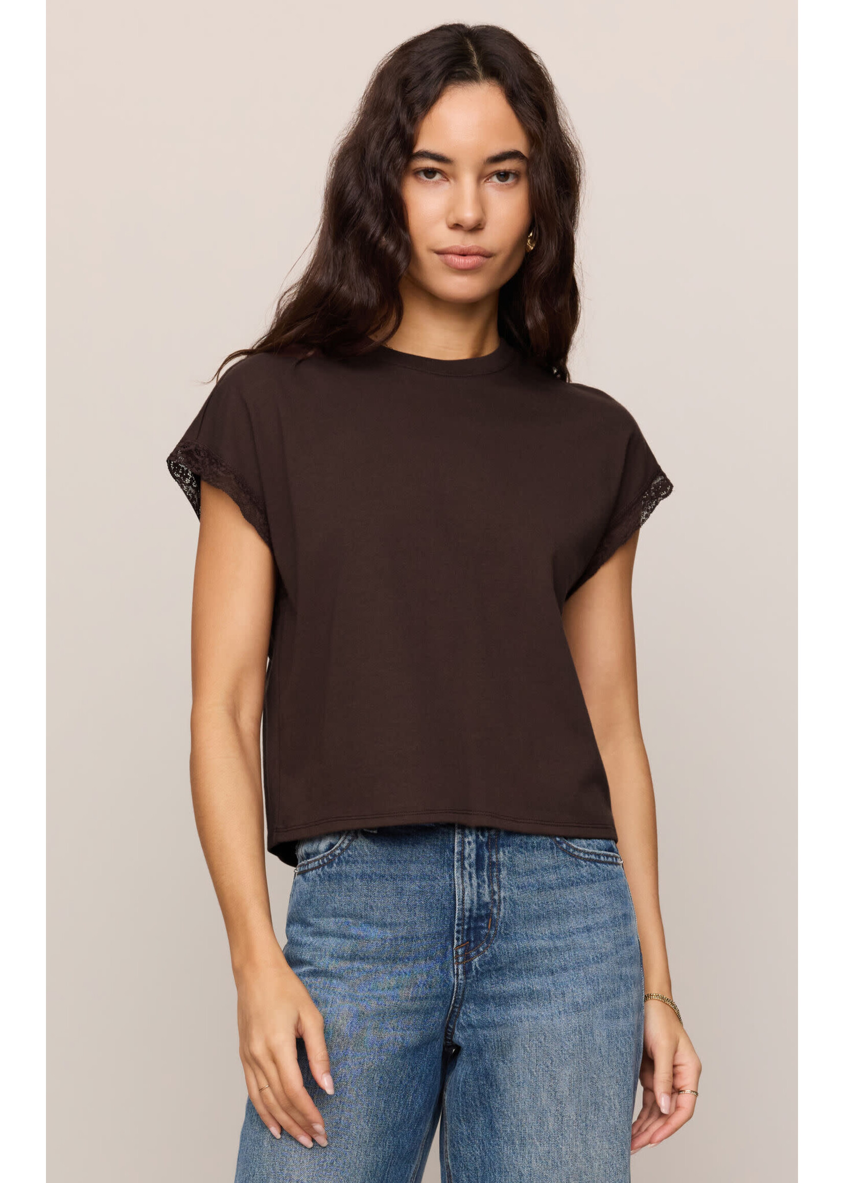 Z Supply ZS Marika Lace Trim Muscle Tee