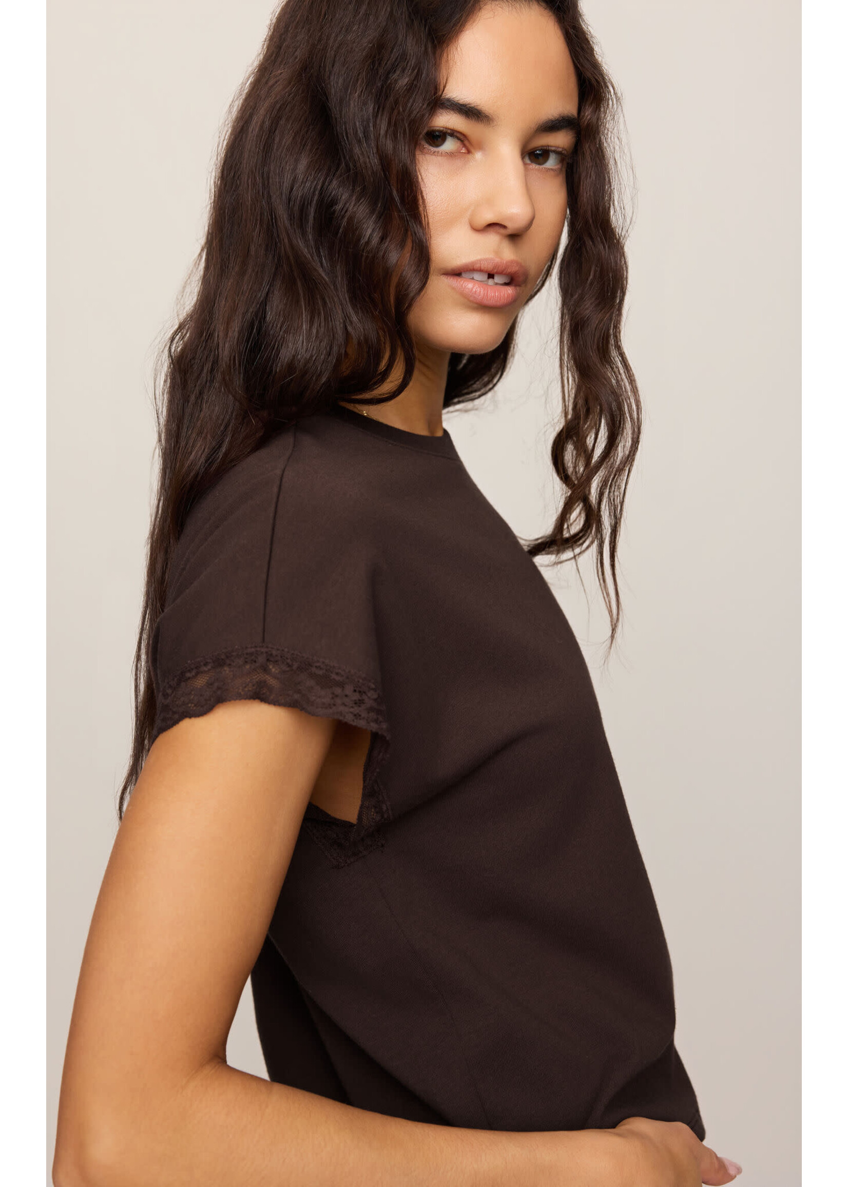 Z Supply ZS Marika Lace Trim Muscle Tee