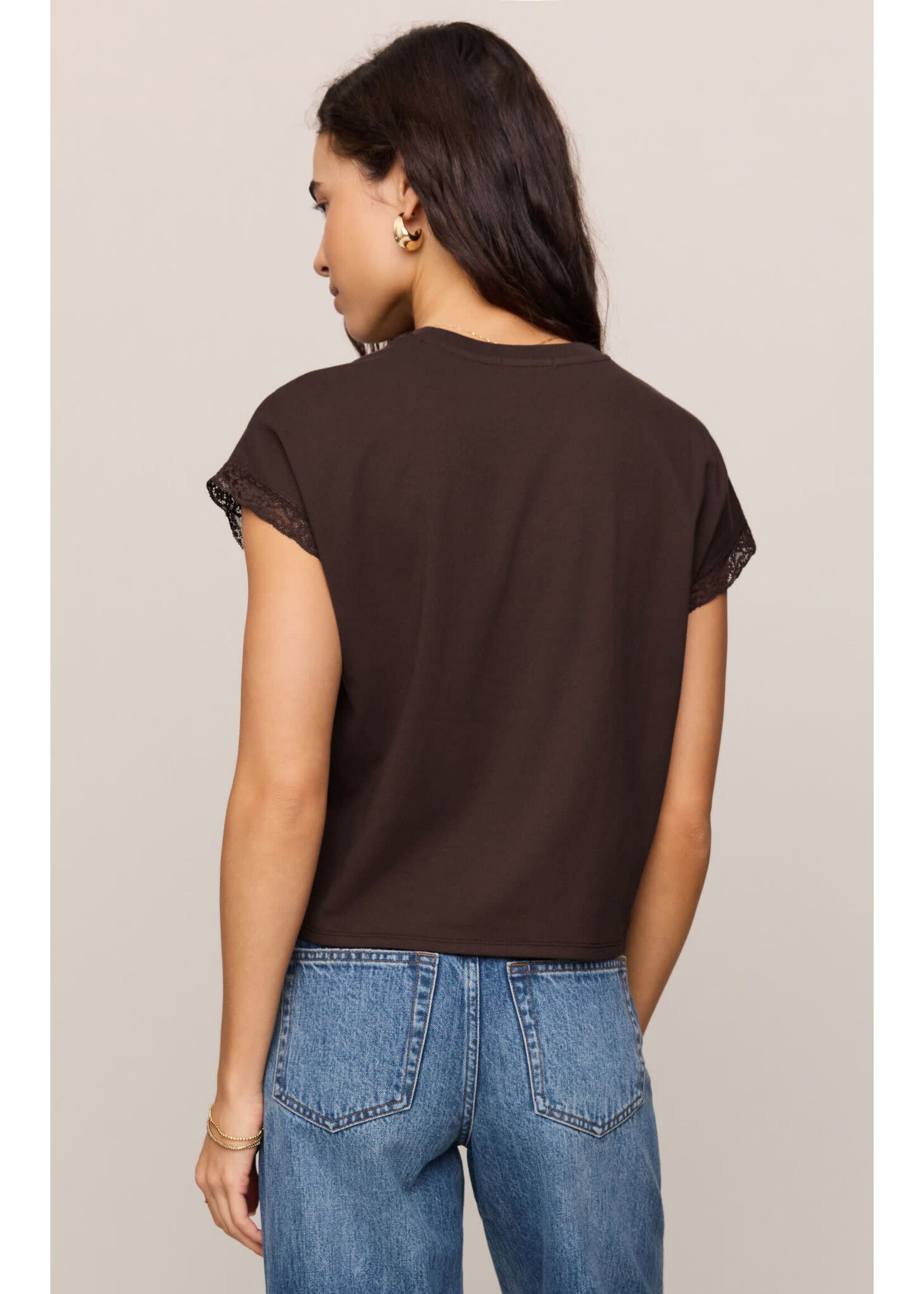 Z Supply ZS Marika Lace Trim Muscle Tee