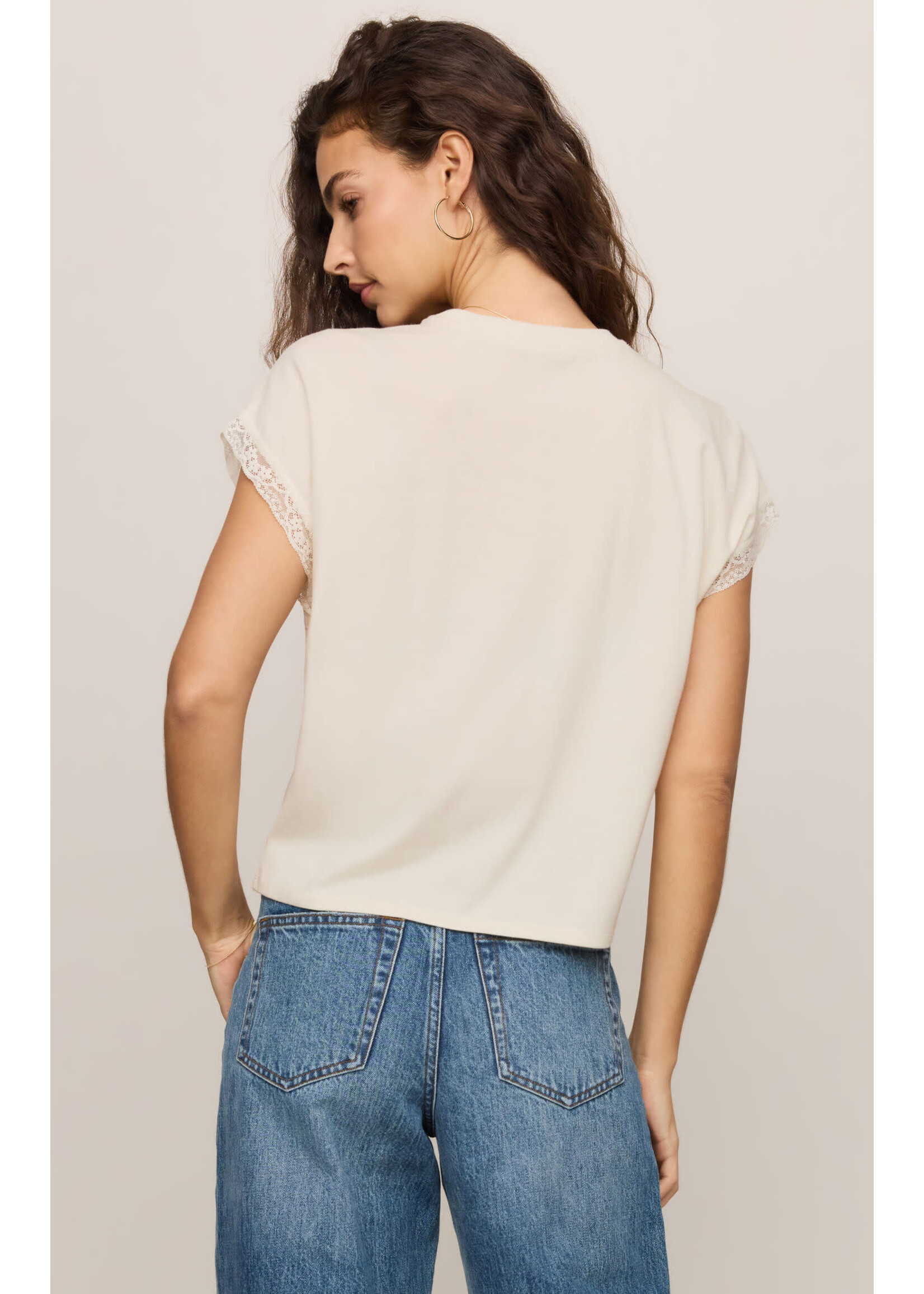 Z Supply ZS Marika Lace Trim Muscle Tee