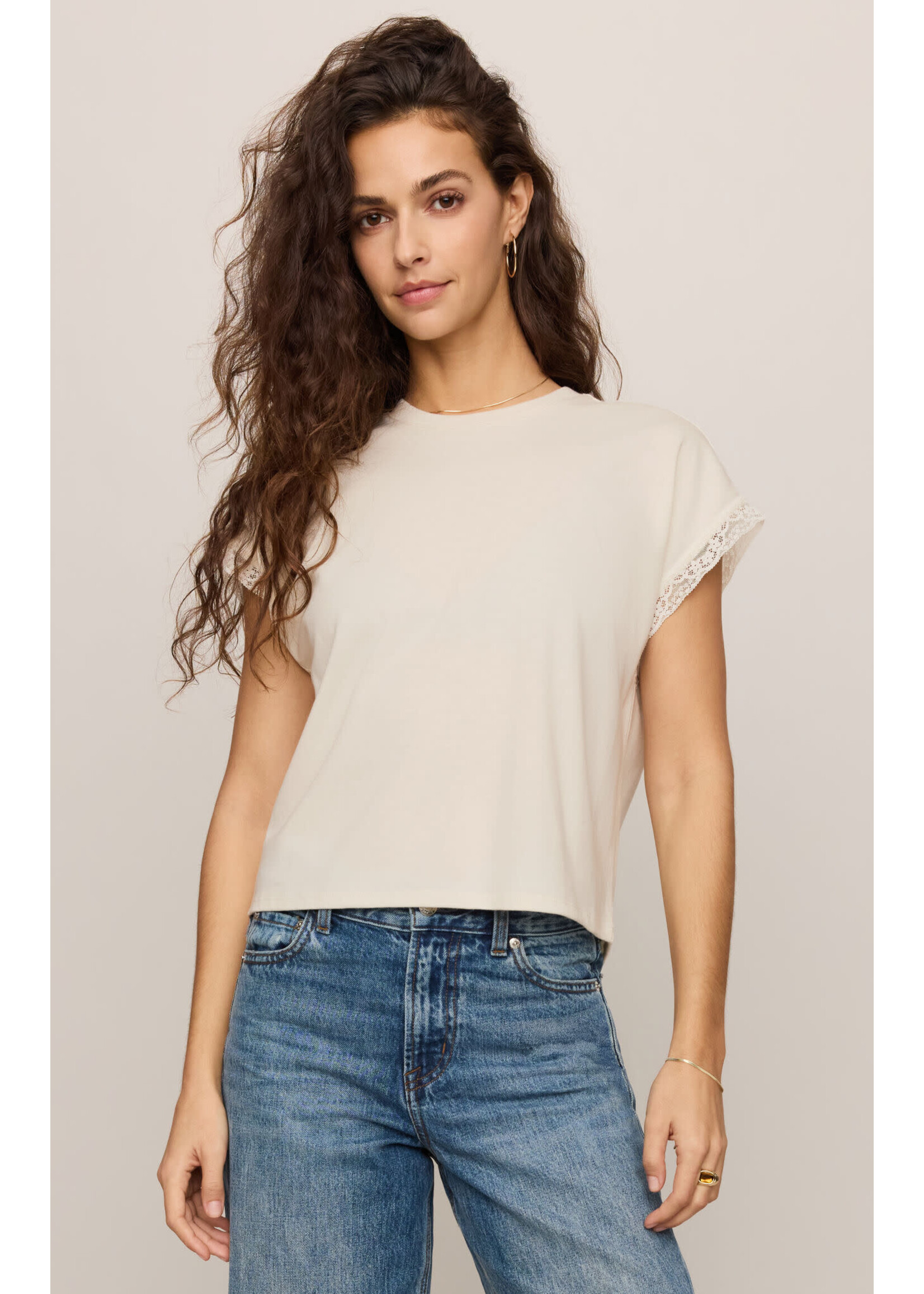 Z Supply ZS Marika Lace Trim Muscle Tee