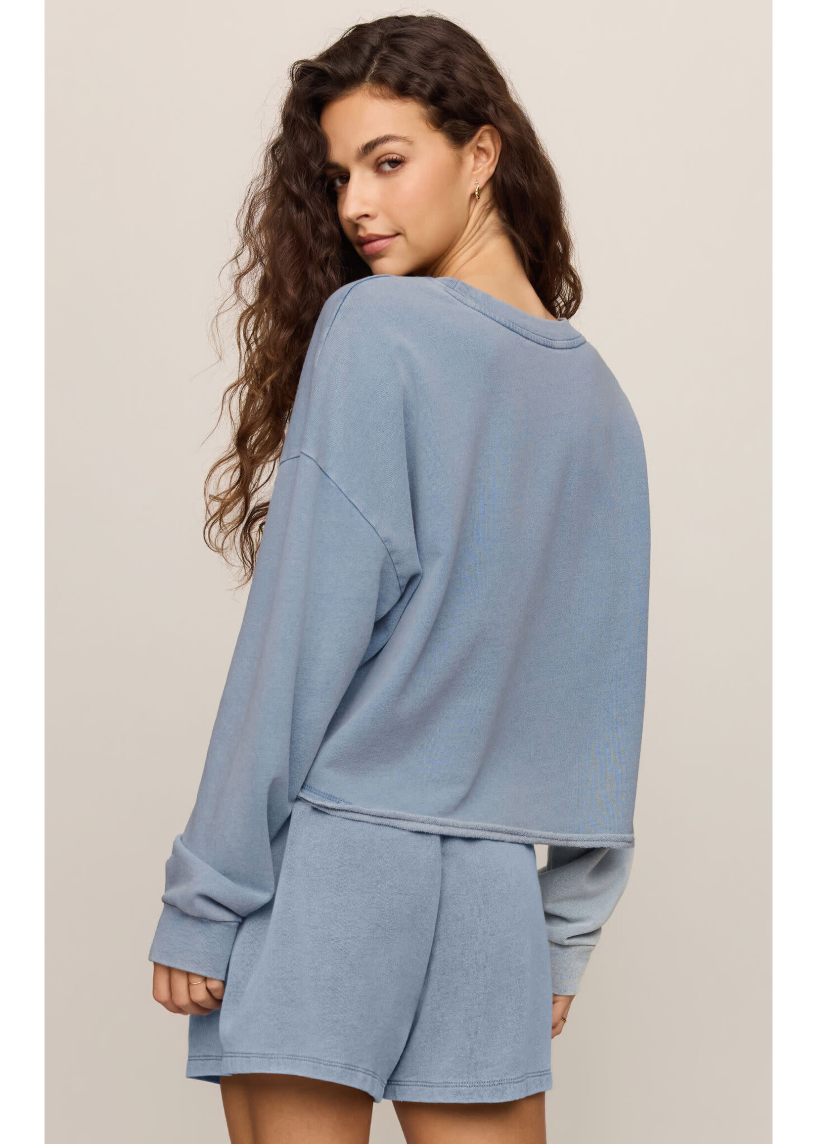 Z Supply ZS Circuit Knit Denim Sweatshirt
