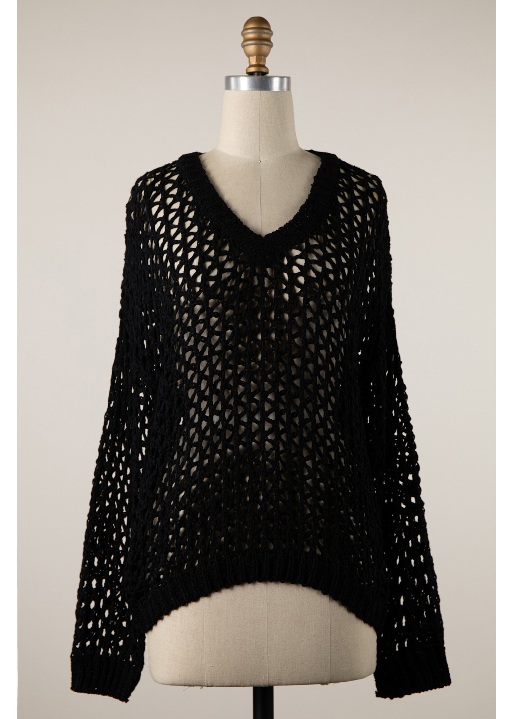 Miracle M  Crochet Open Knit Sweater