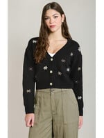 Dex Embroidered Flower Cardigan
