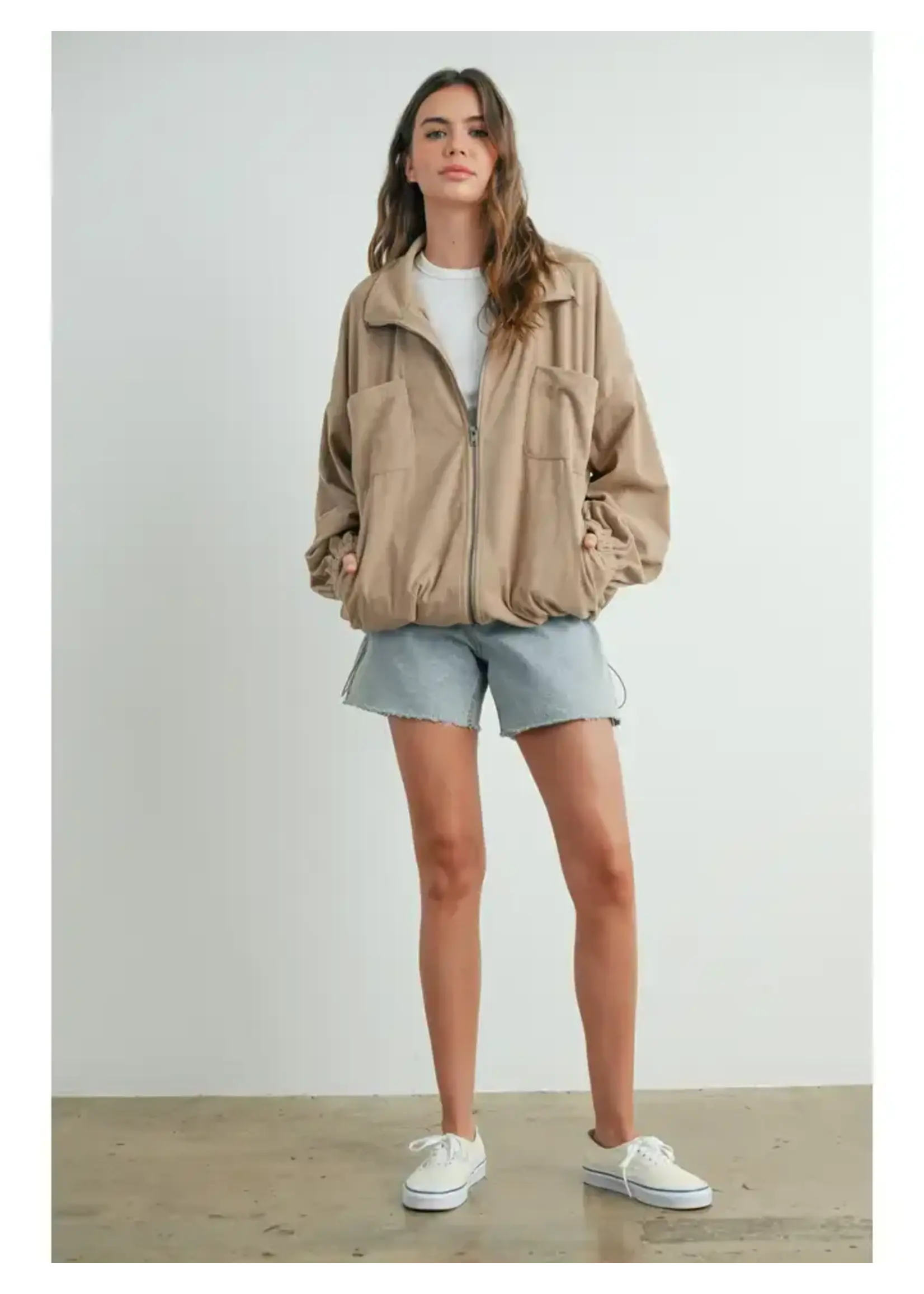 Buttermelon BM Oversized Lapel Zip Up