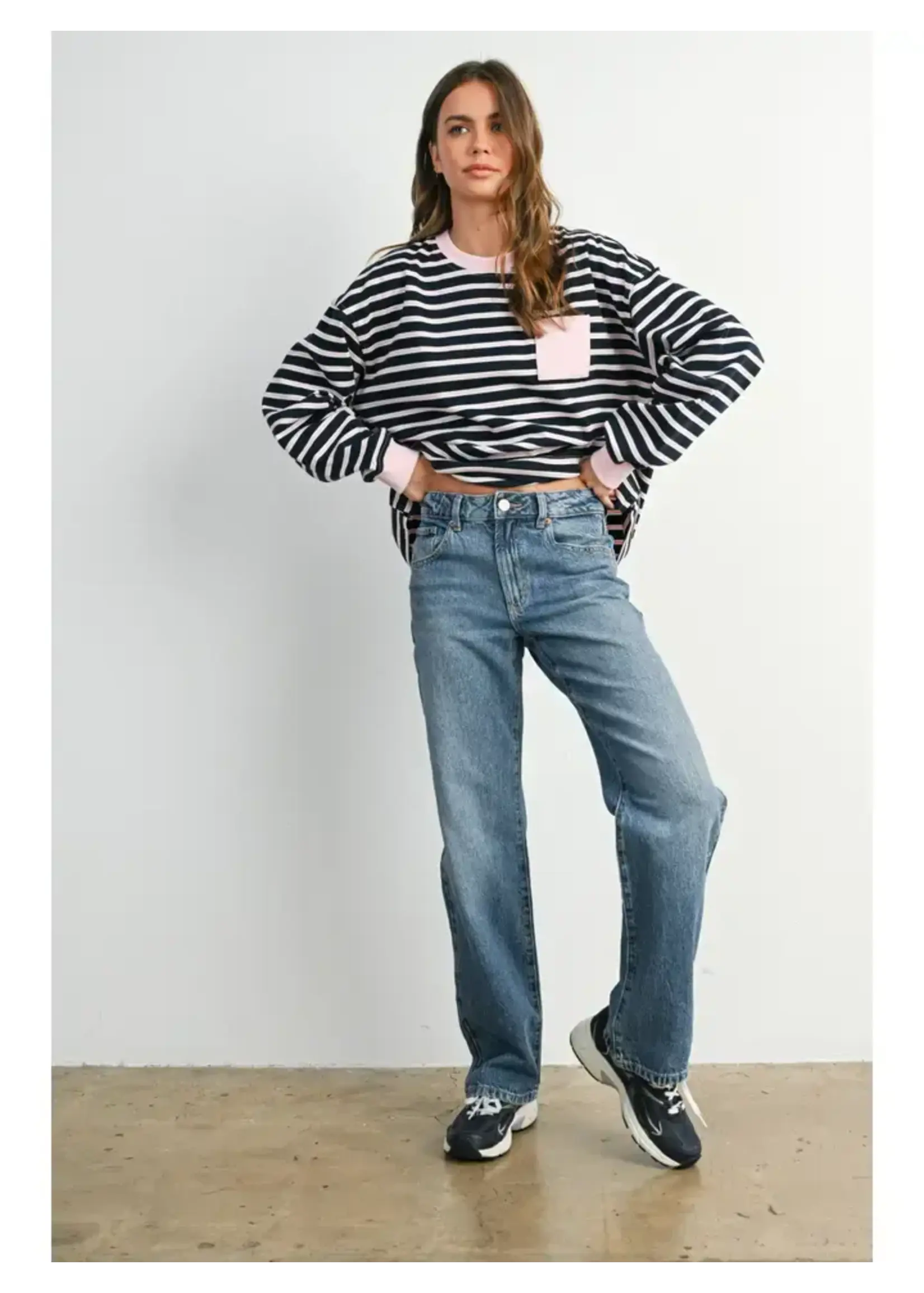 Buttermelon BM Striped Crew Neck Long Sleeve