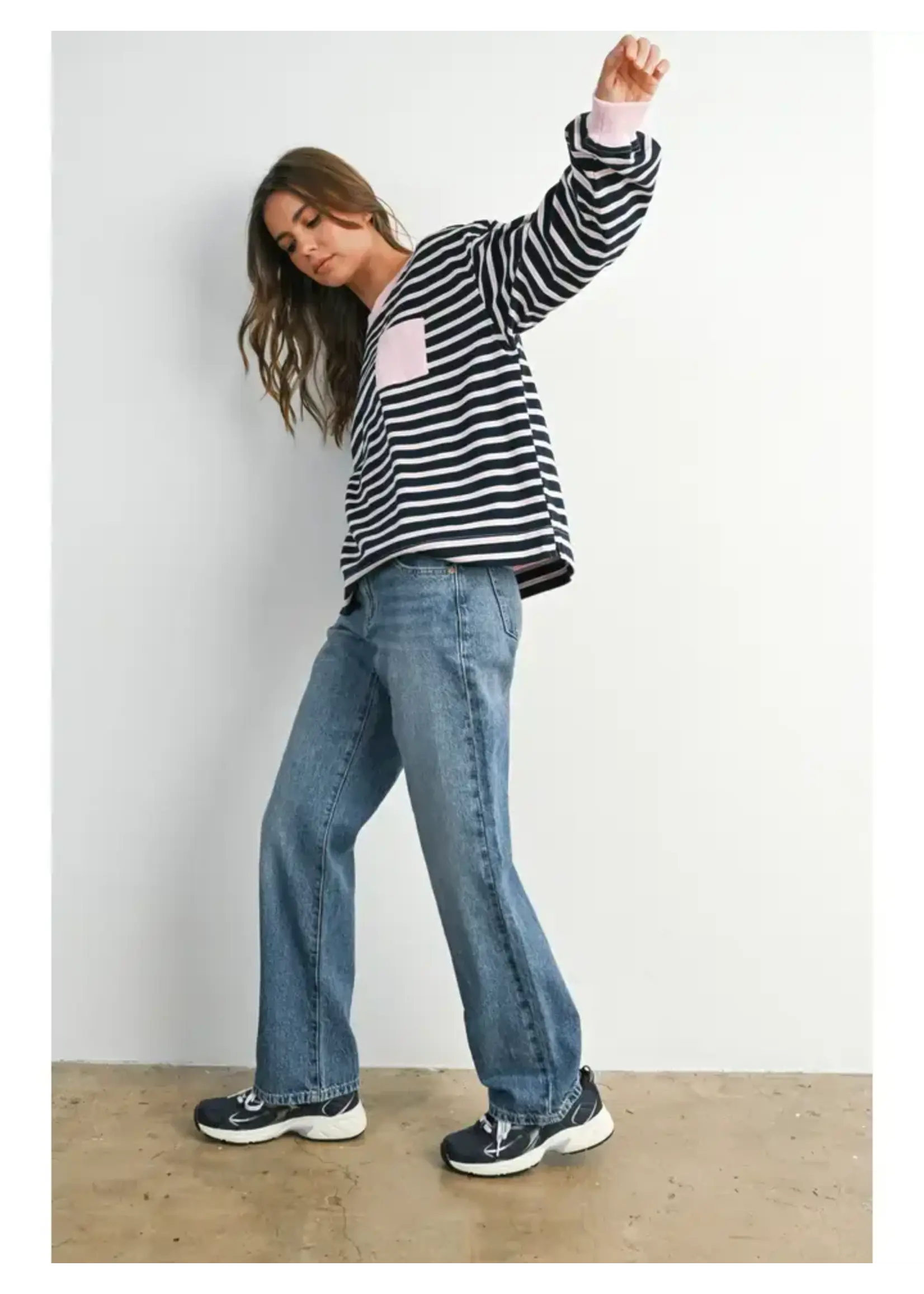 Buttermelon BM Striped Crew Neck Long Sleeve