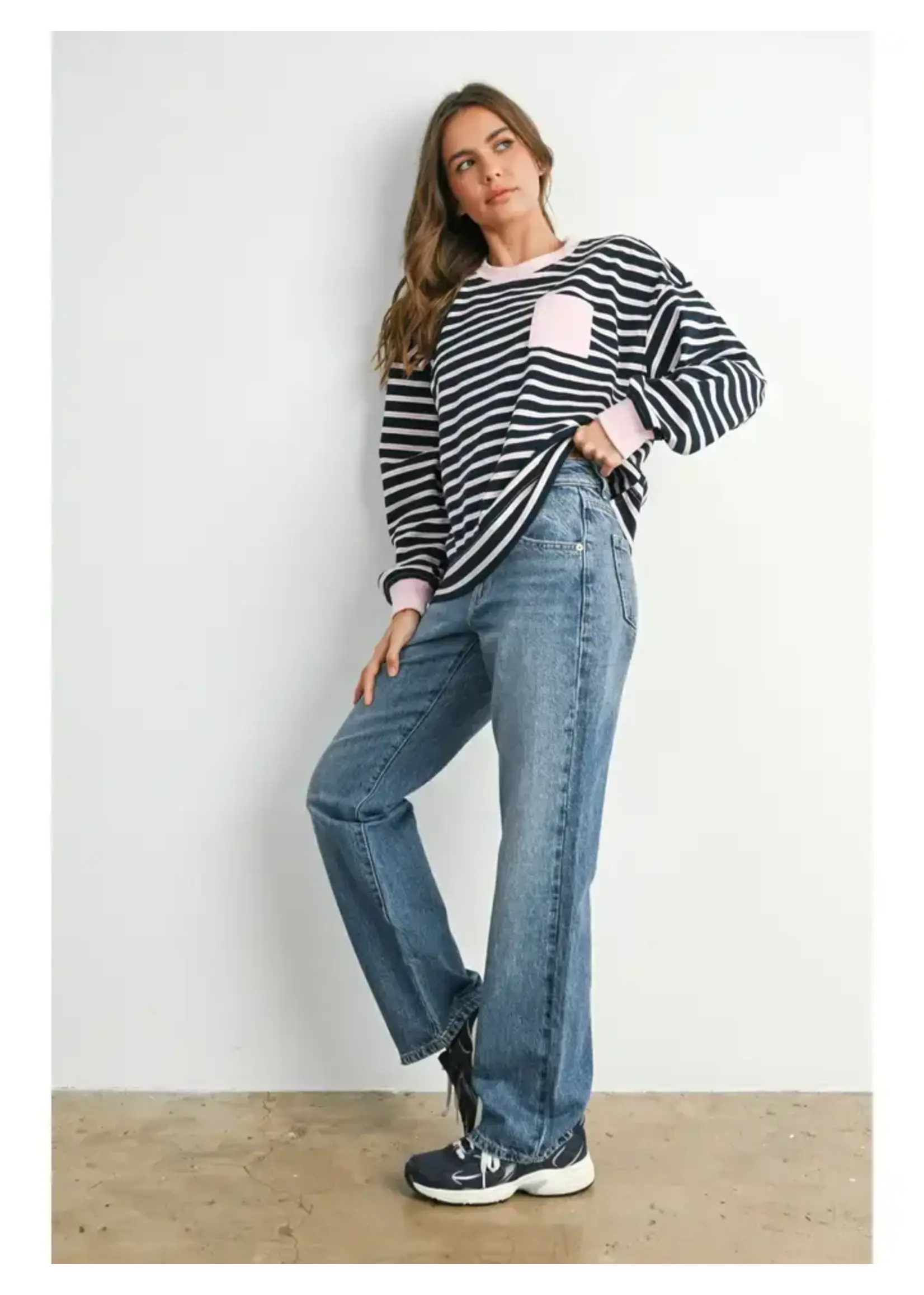 Buttermelon BM Striped Crew Neck Long Sleeve