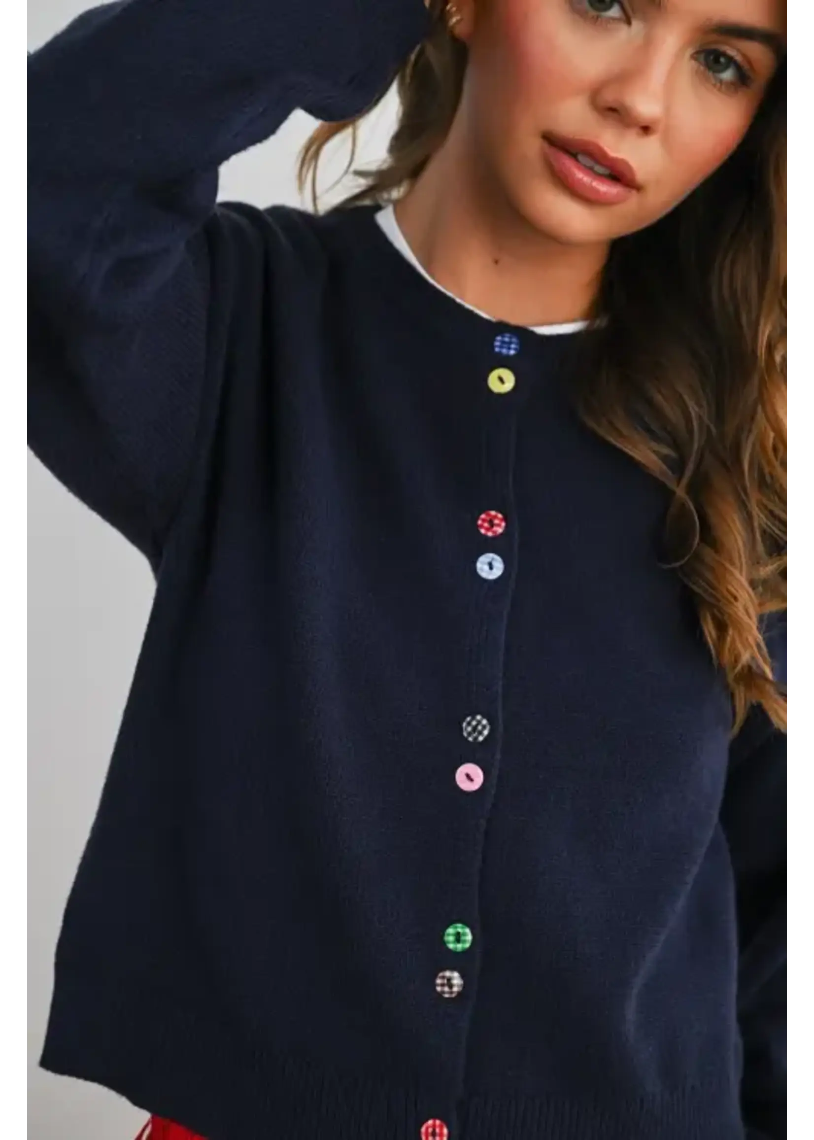 Buttermelon BM Long Sleeve Buttoned Cropped Cardigan