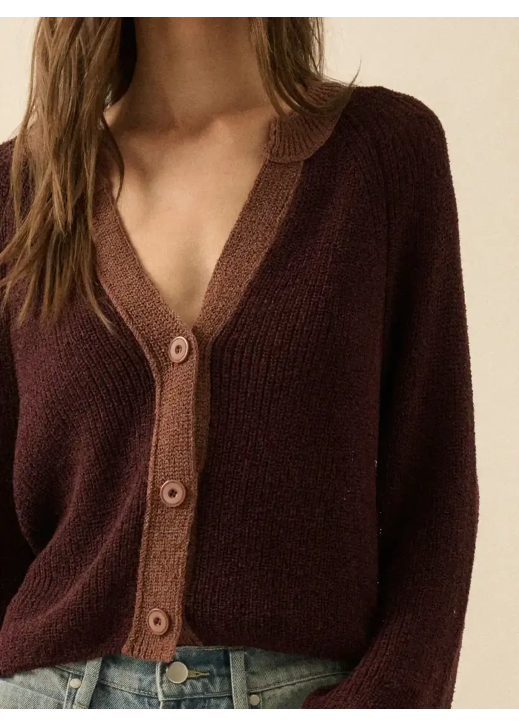Promesa P Ribbed Contrast Cardigan