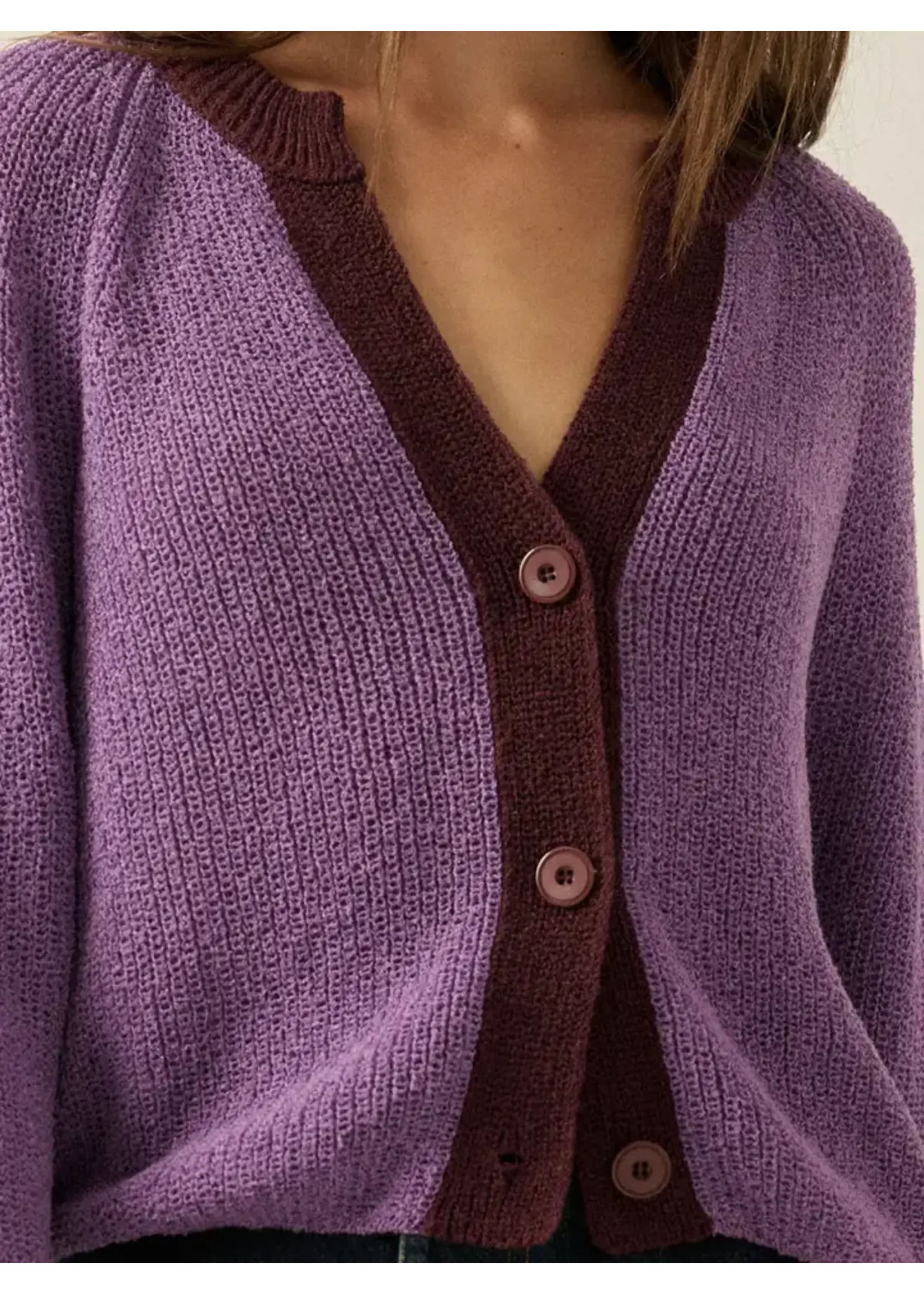 Promesa P Ribbed Contrast Cardigan
