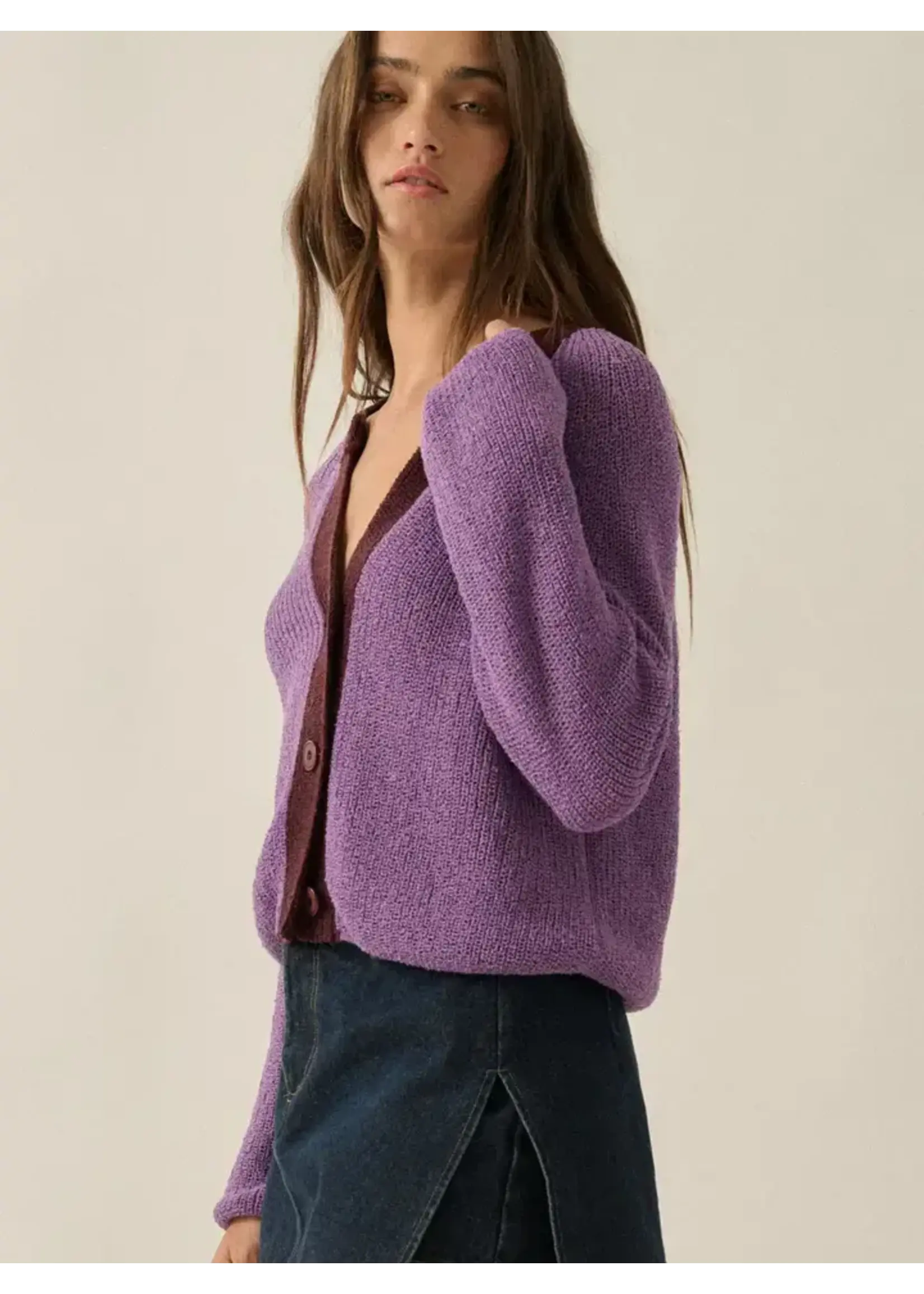 Promesa P Ribbed Contrast Cardigan