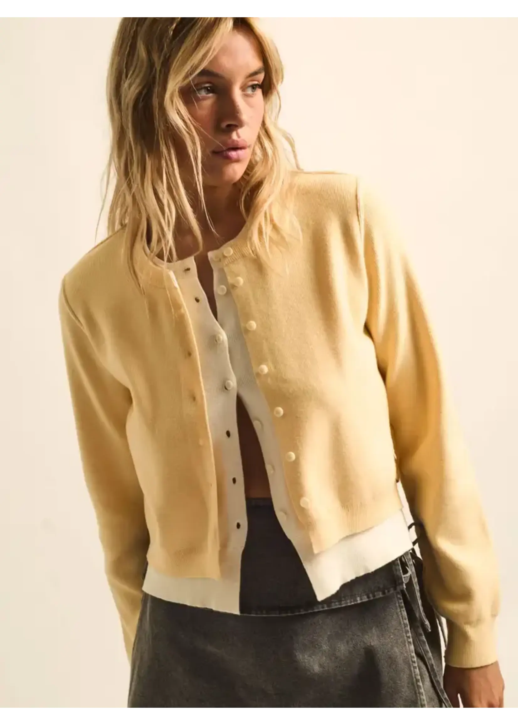 Promesa P Two-Tone Layered Cardi