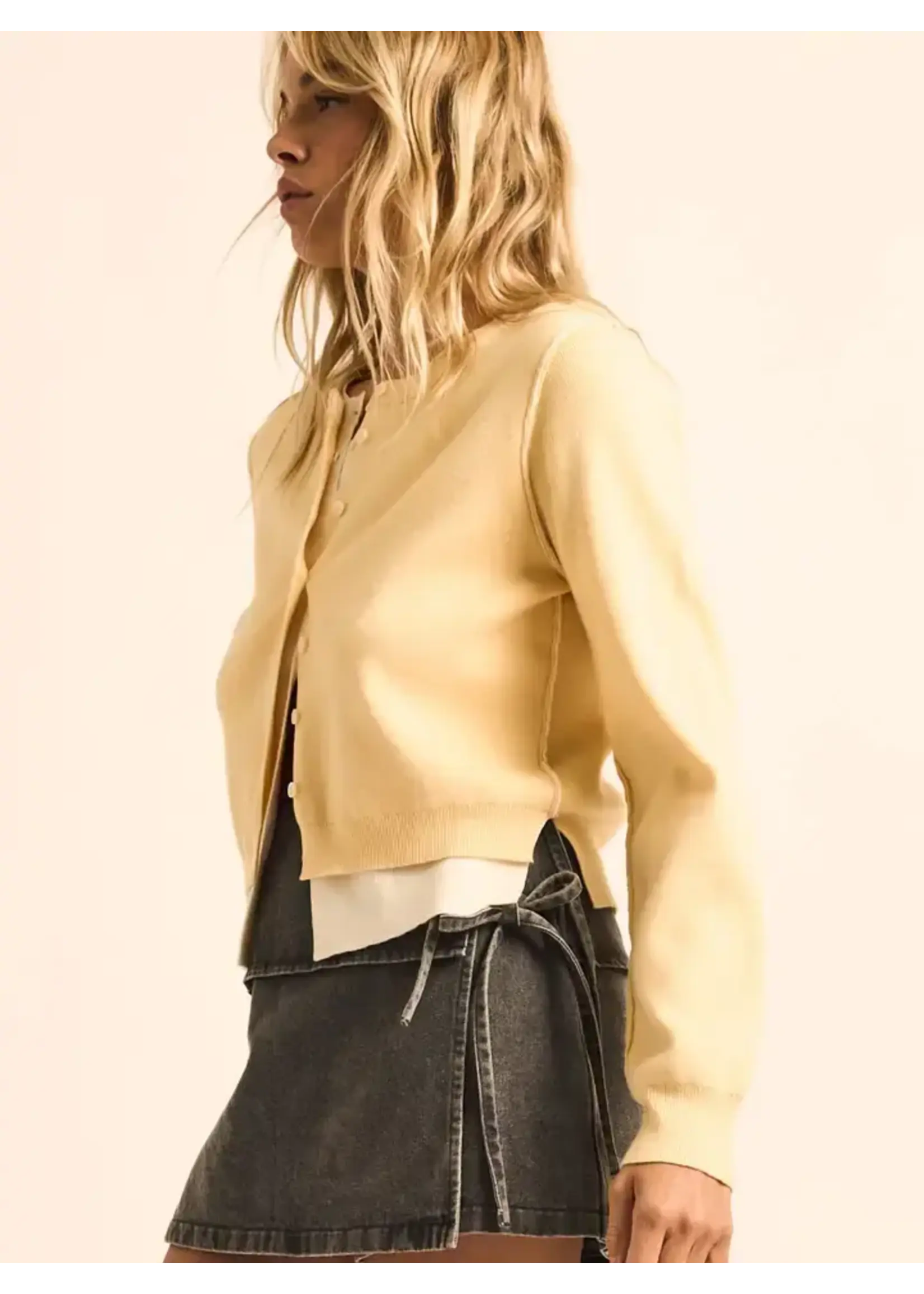 Promesa P Two-Tone Layered Cardi