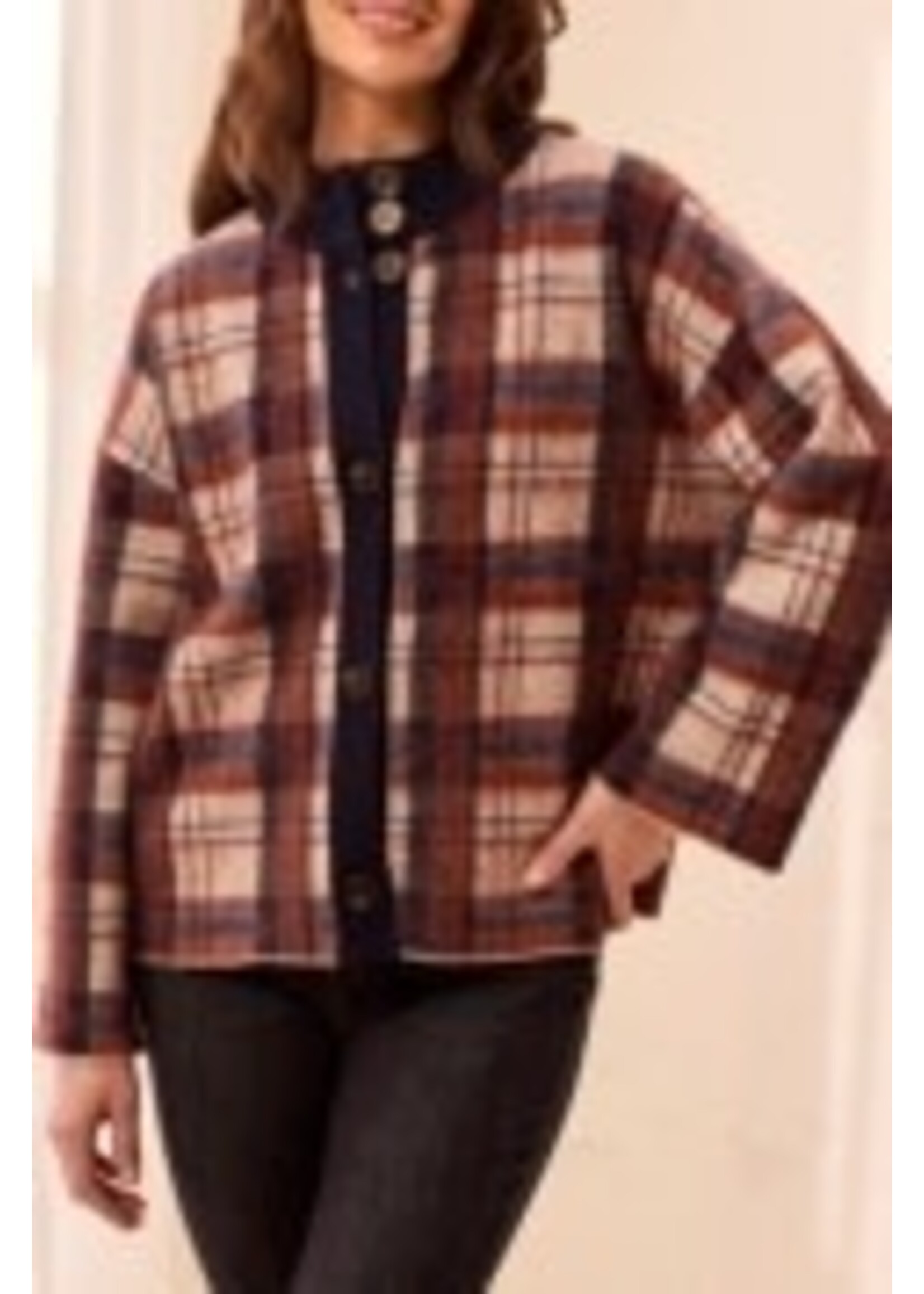 Tribal T L/S Mock Neck Sweater Cardi