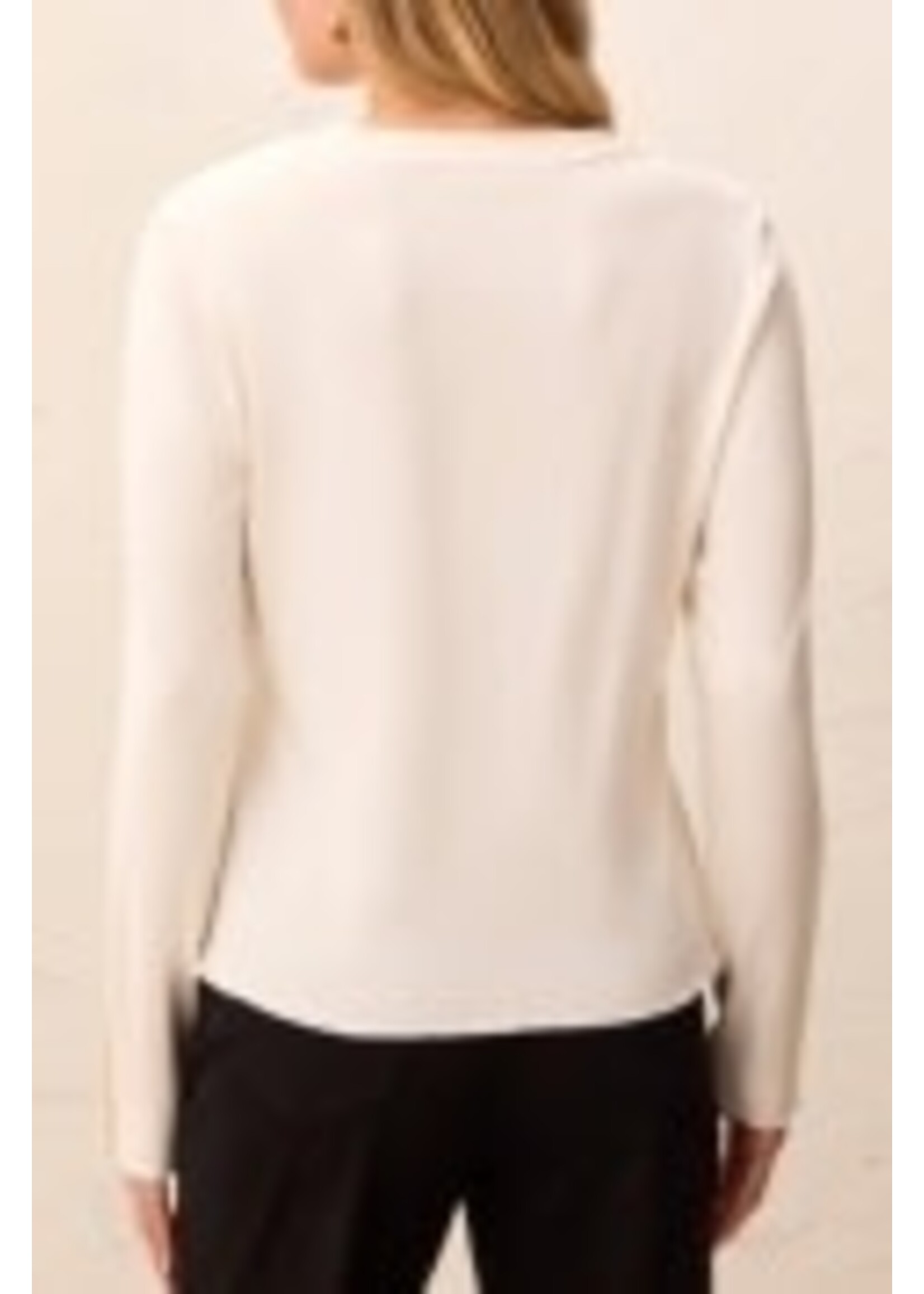 T Crew Neck Top  w/ Button Detail