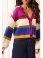Tribal Puff Sleeve Sweater Cardigan