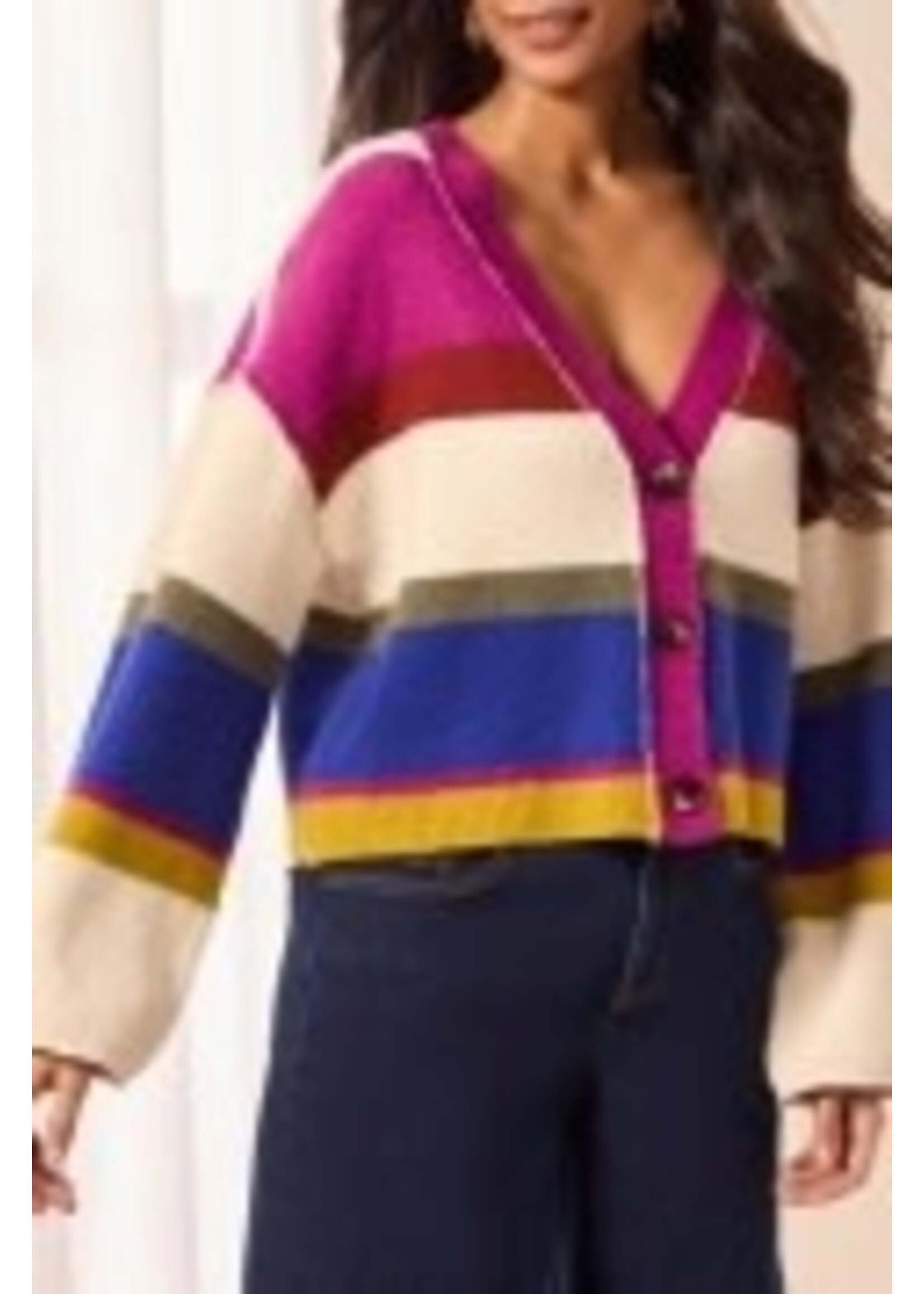 Tribal T Puff Sleeve Sweater Cardigan