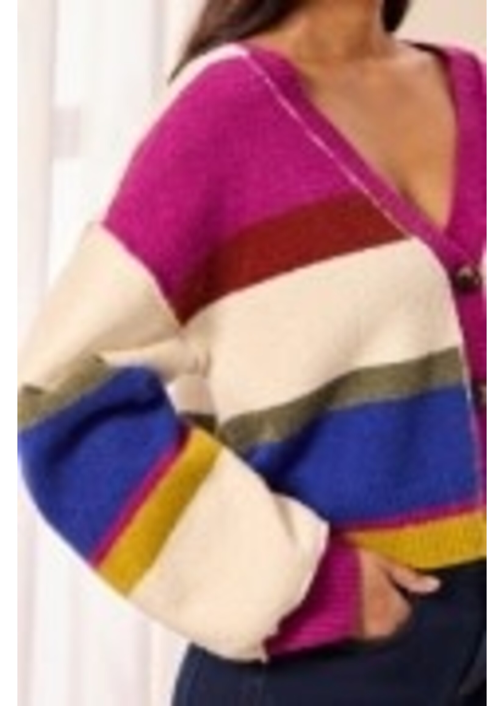 Tribal T Puff Sleeve Sweater Cardigan